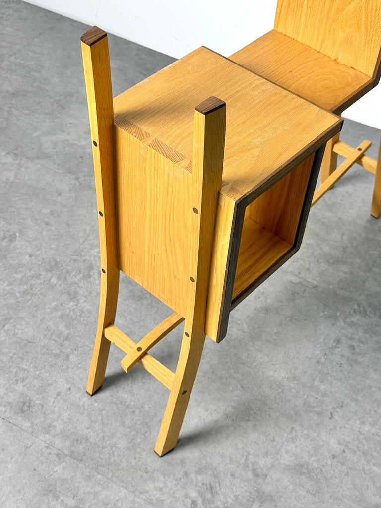 Postmodernes amerikanisches Studio Craft Skulpturales Wood Display Konsolenregal 1990er Jahre im Angebot 6