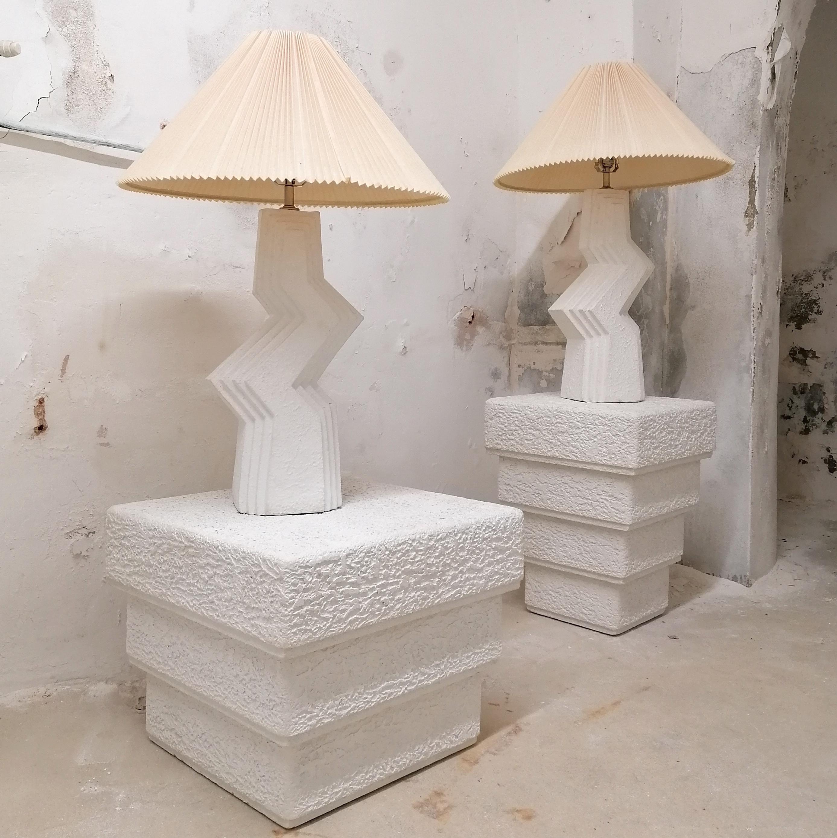 Postmodern American textured plaster / concrete side or coffee table, 1980s For Sale 1