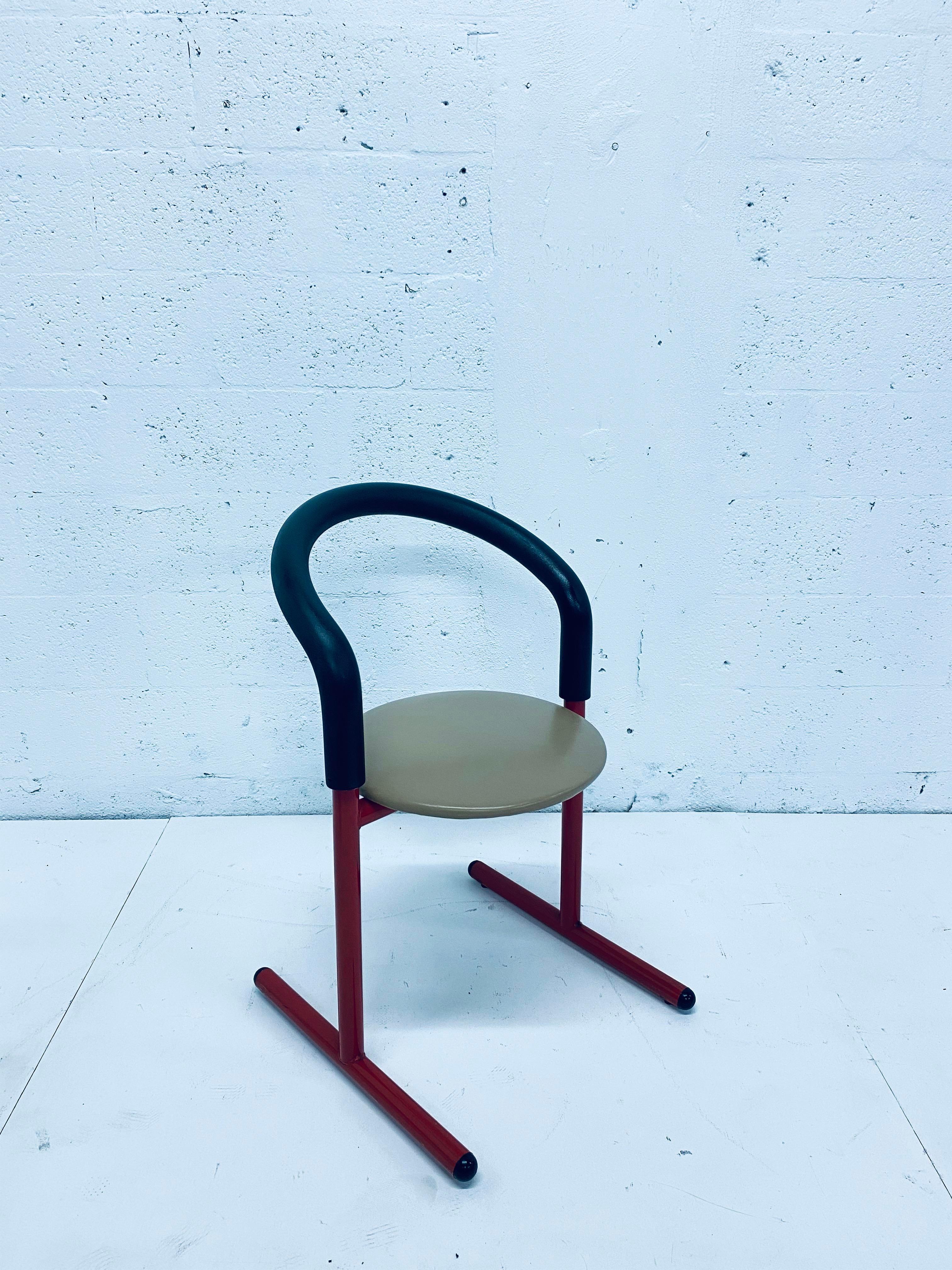 Late 20th Century Postmodern Amisco Chair or Stool with Foam Back For Sale
