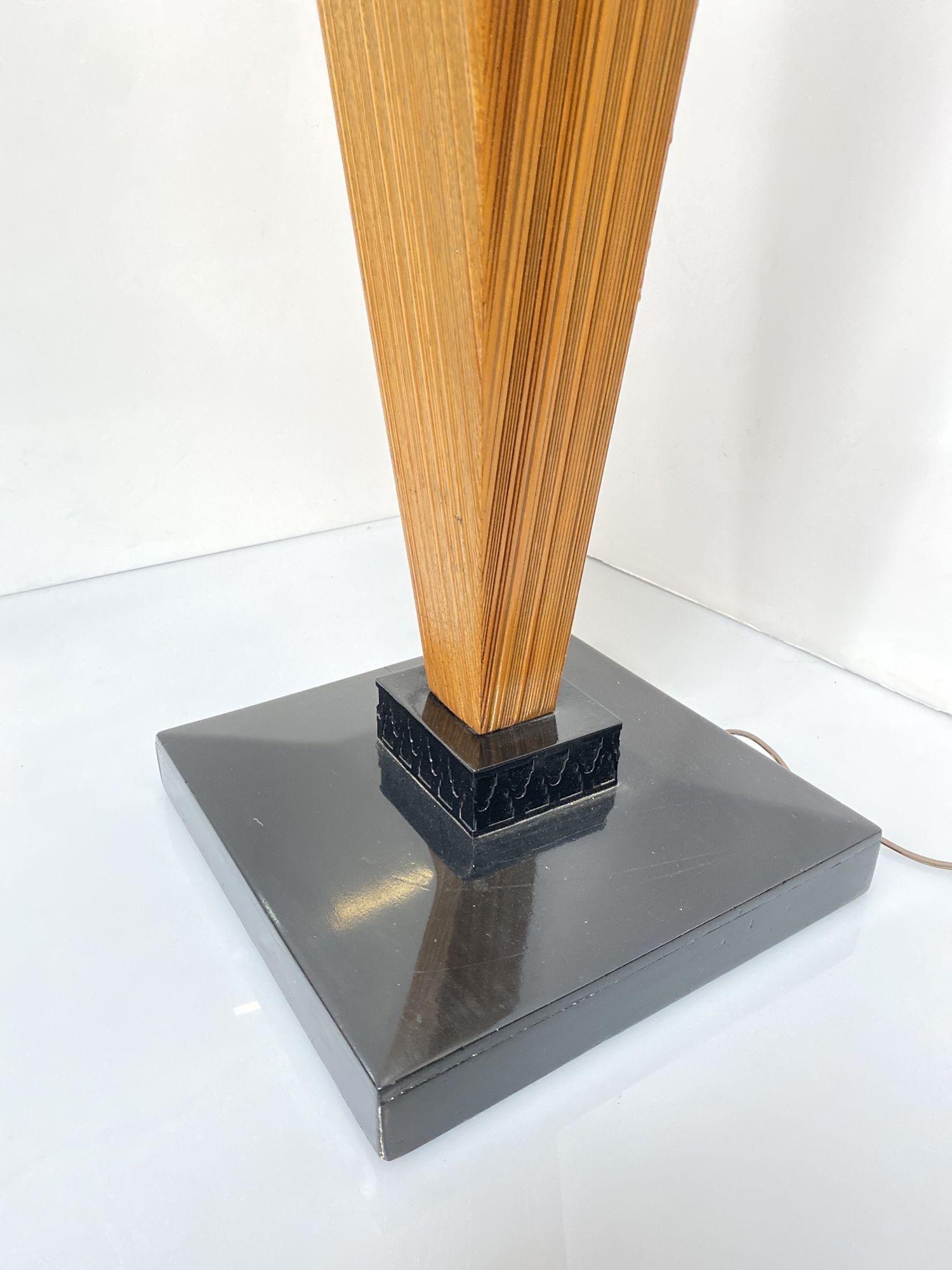 Hardwood Postmodern Angular Sculptural Floor Lamp in the Style of Paul Frankl For Sale