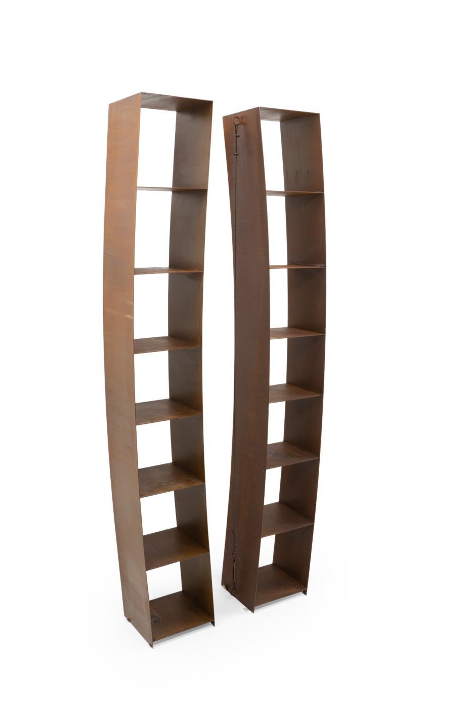 Postmodern Antidesign: Steel bookcases, W. Laubersheimer, for Pentagon 1980s In Good Condition For Sale In Renens, CH