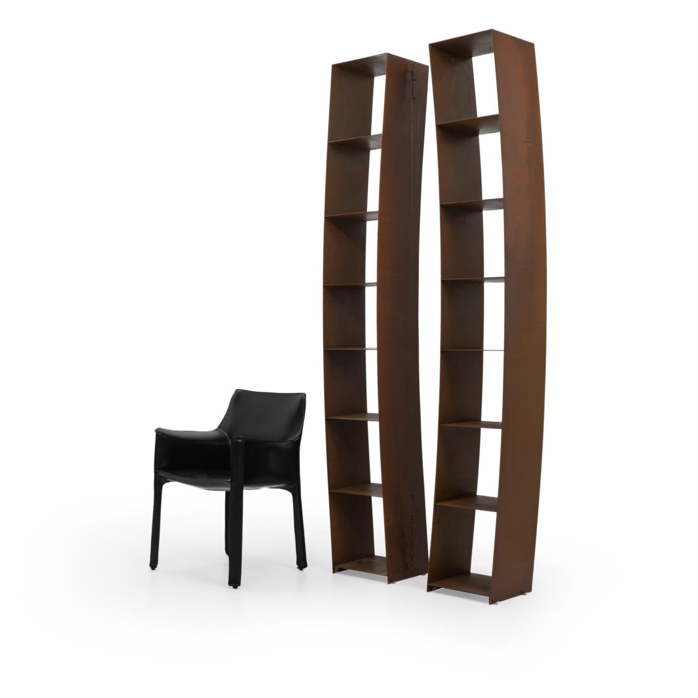 Late 20th Century Postmodern Antidesign: Steel bookcases, W. Laubersheimer, for Pentagon 1980s For Sale