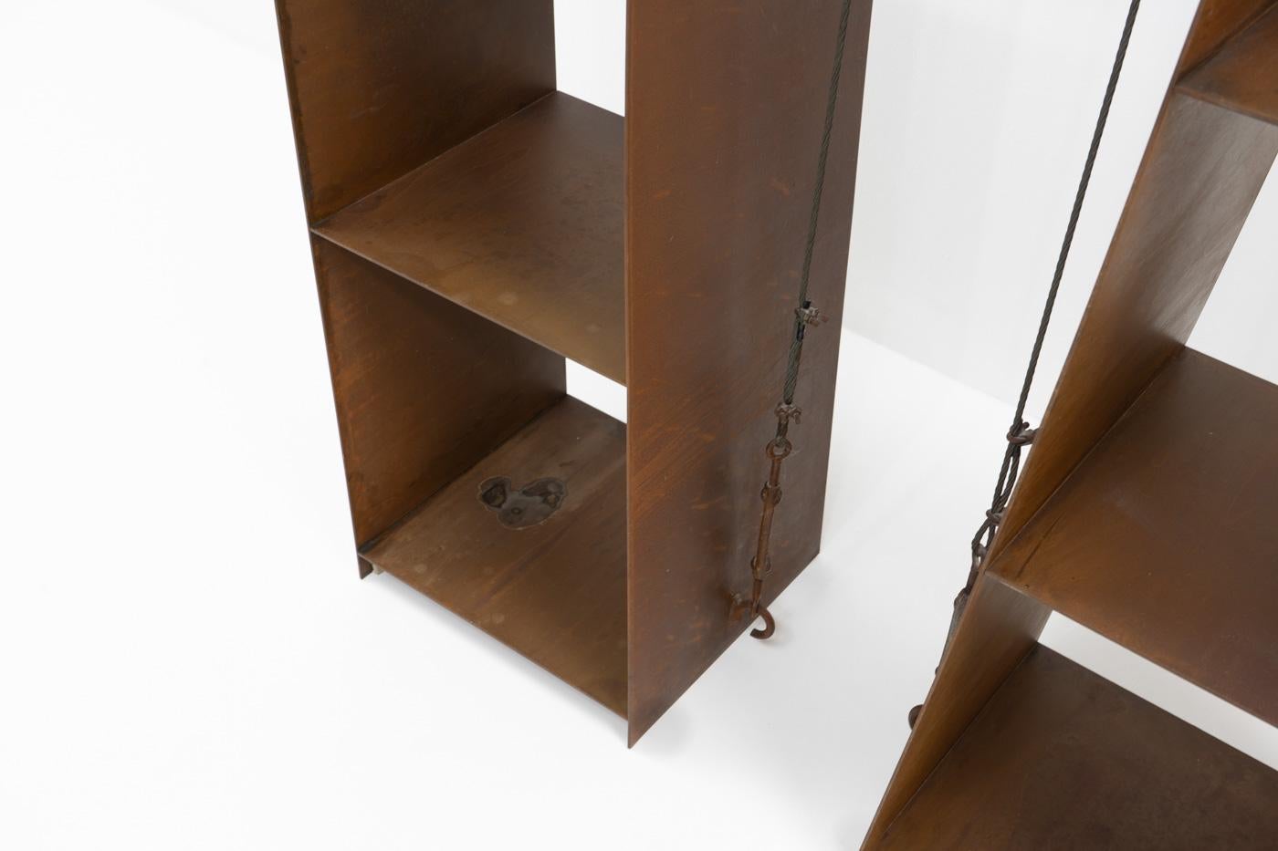 Postmodern Antidesign: Steel bookcases, W. Laubersheimer, for Pentagon 1980s For Sale 1