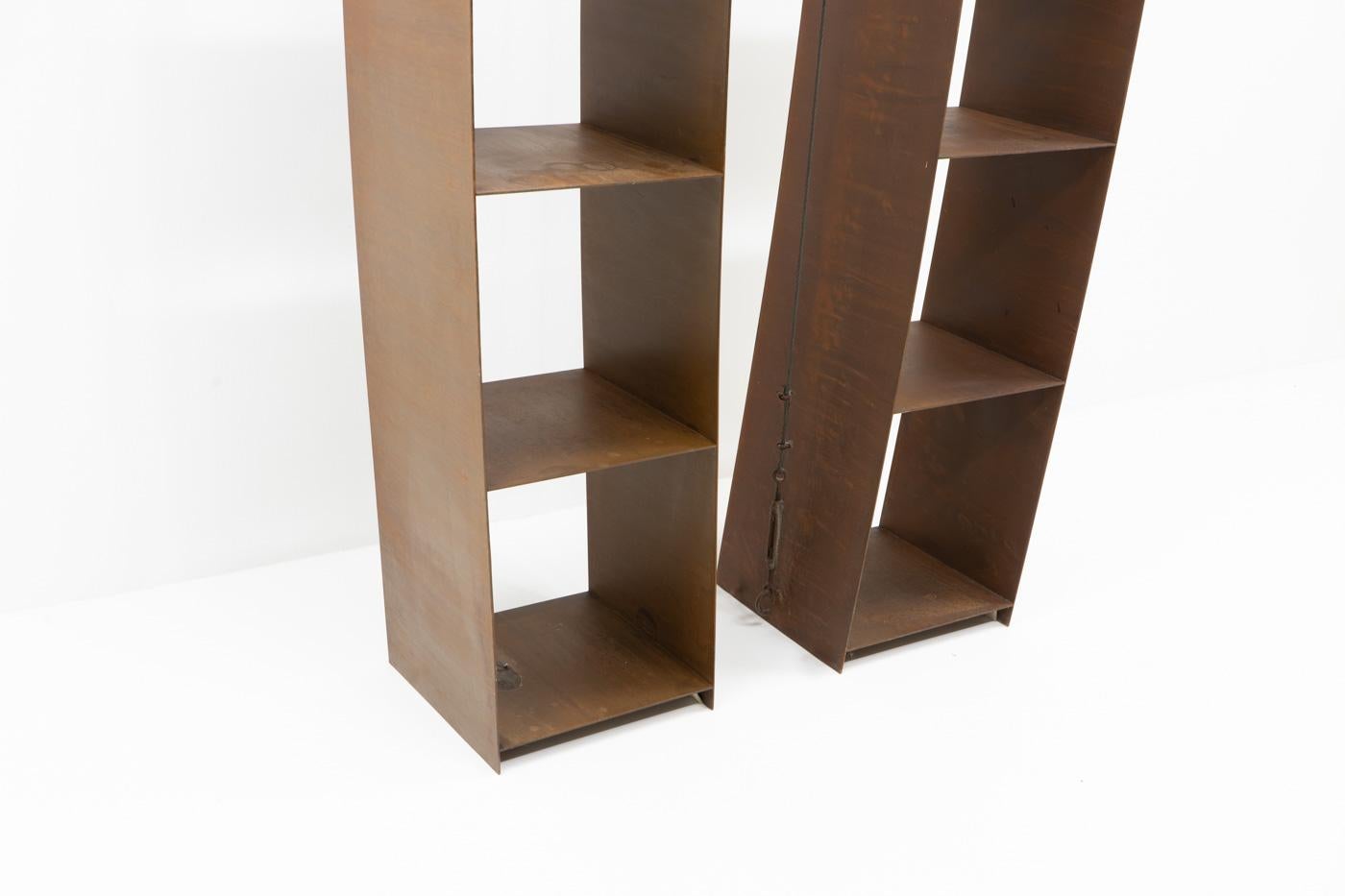 Postmodern Antidesign: Steel bookcases, W. Laubersheimer, for Pentagon 1980s For Sale 2