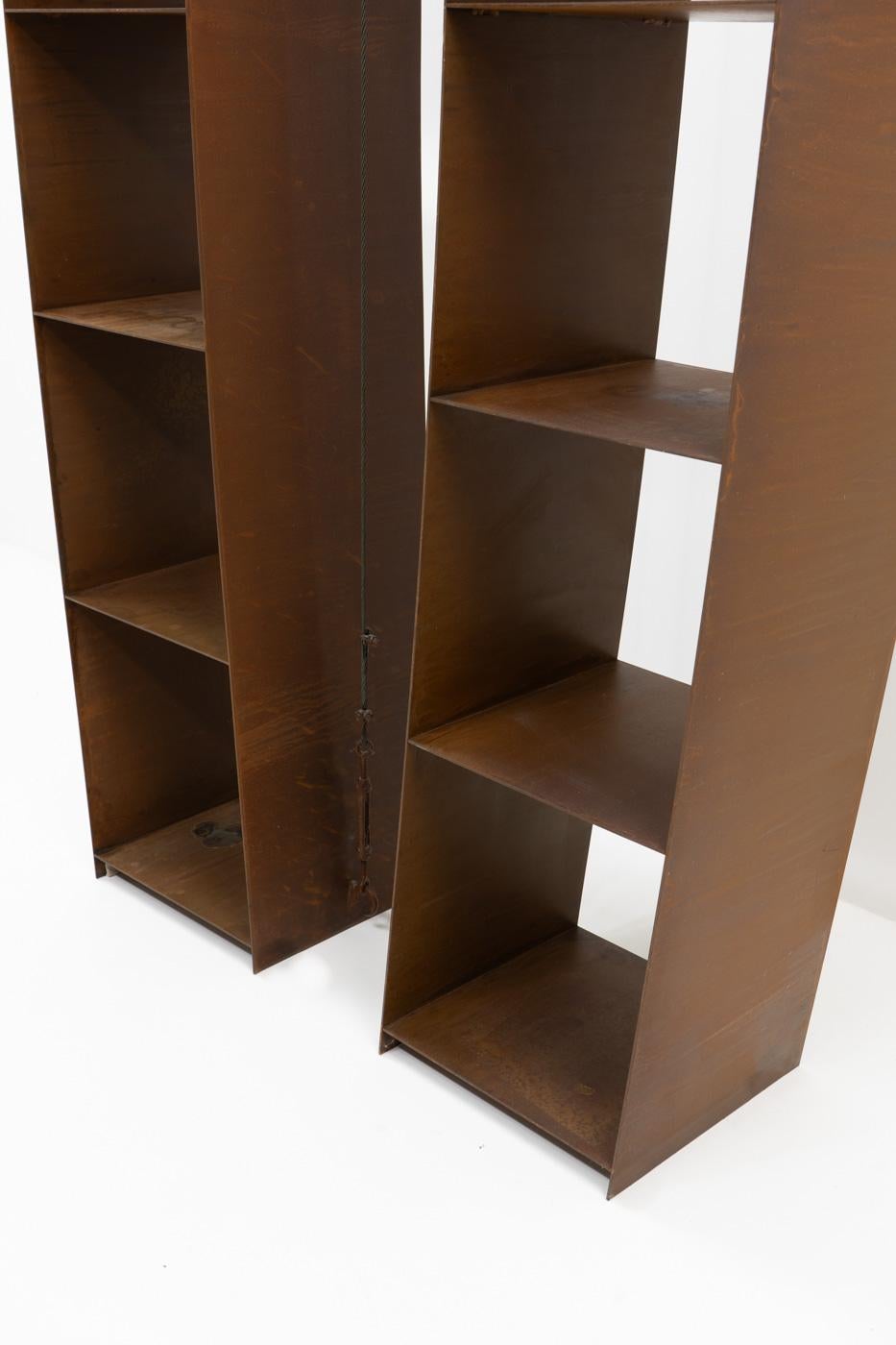 Postmodern Antidesign: Steel bookcases, W. Laubersheimer, for Pentagon 1980s For Sale 3