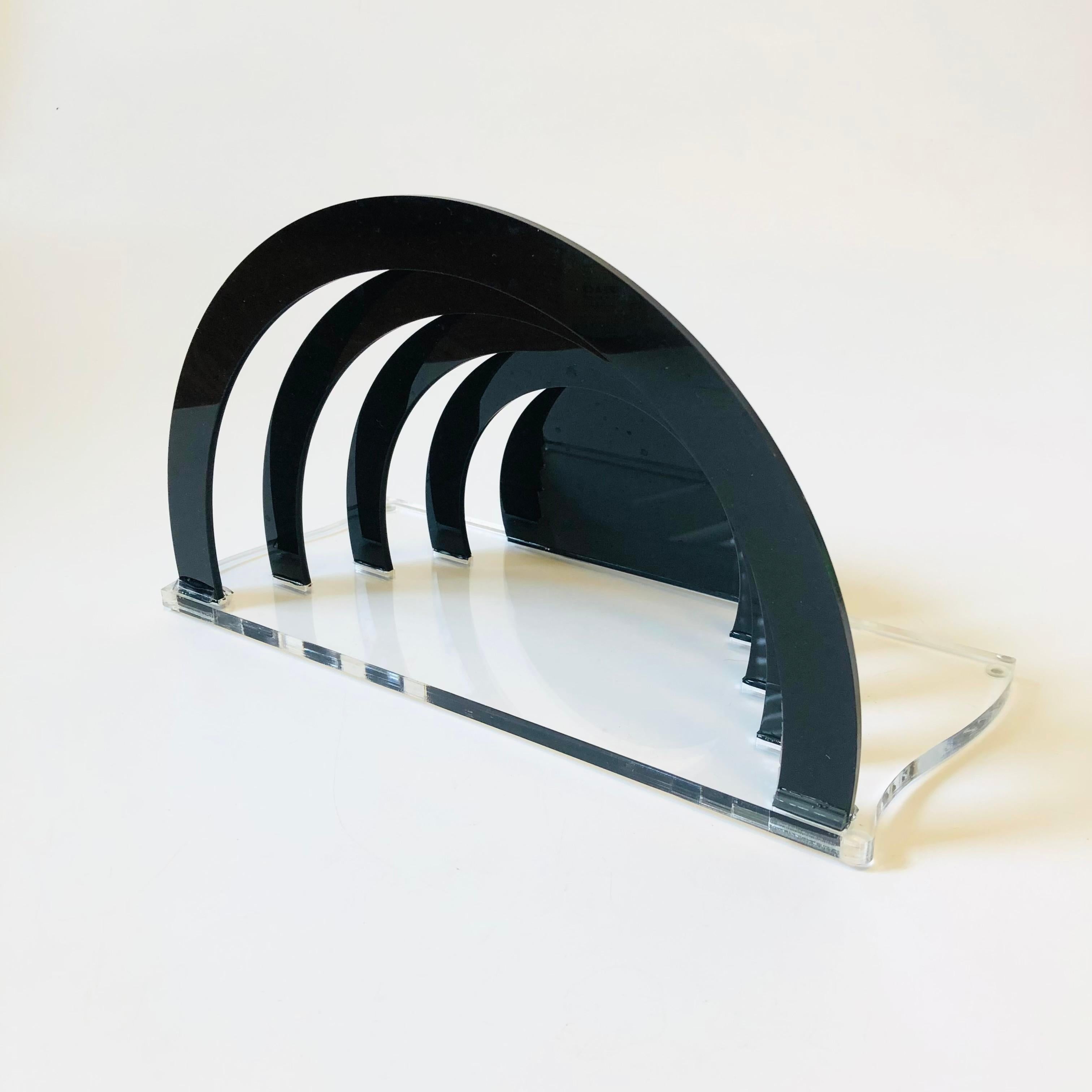 Postmodern Arched Acrylic Paper Organizer For Sale 1