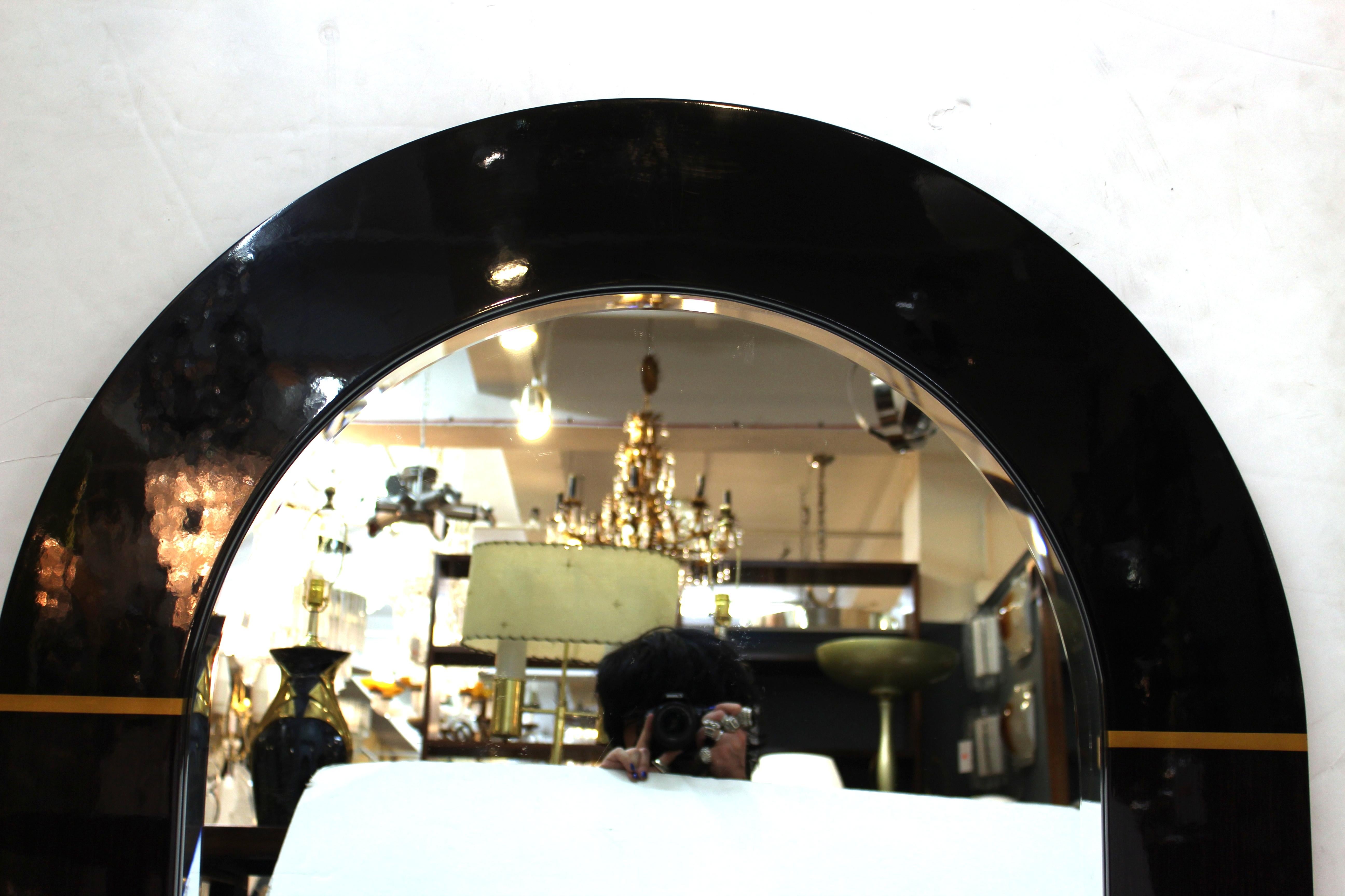 Post-Modern Postmodern Arched Mirror with Gilt Accents