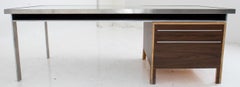 Postmodern Architect-Designed Plywood & Steel Desk
