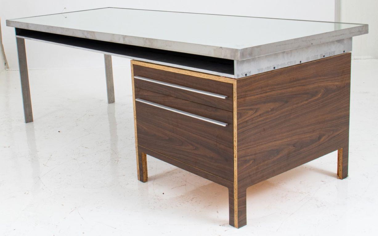 20th Century Postmodern Architect-Designed Plywood & Steel Desk For Sale