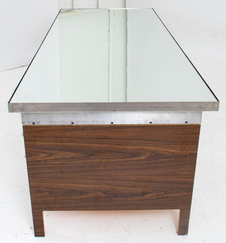 Postmodern Architect-Designed Plywood & Steel Desk For Sale 1
