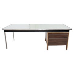 Retro Postmodern Architect-Designed Plywood & Steel Desk