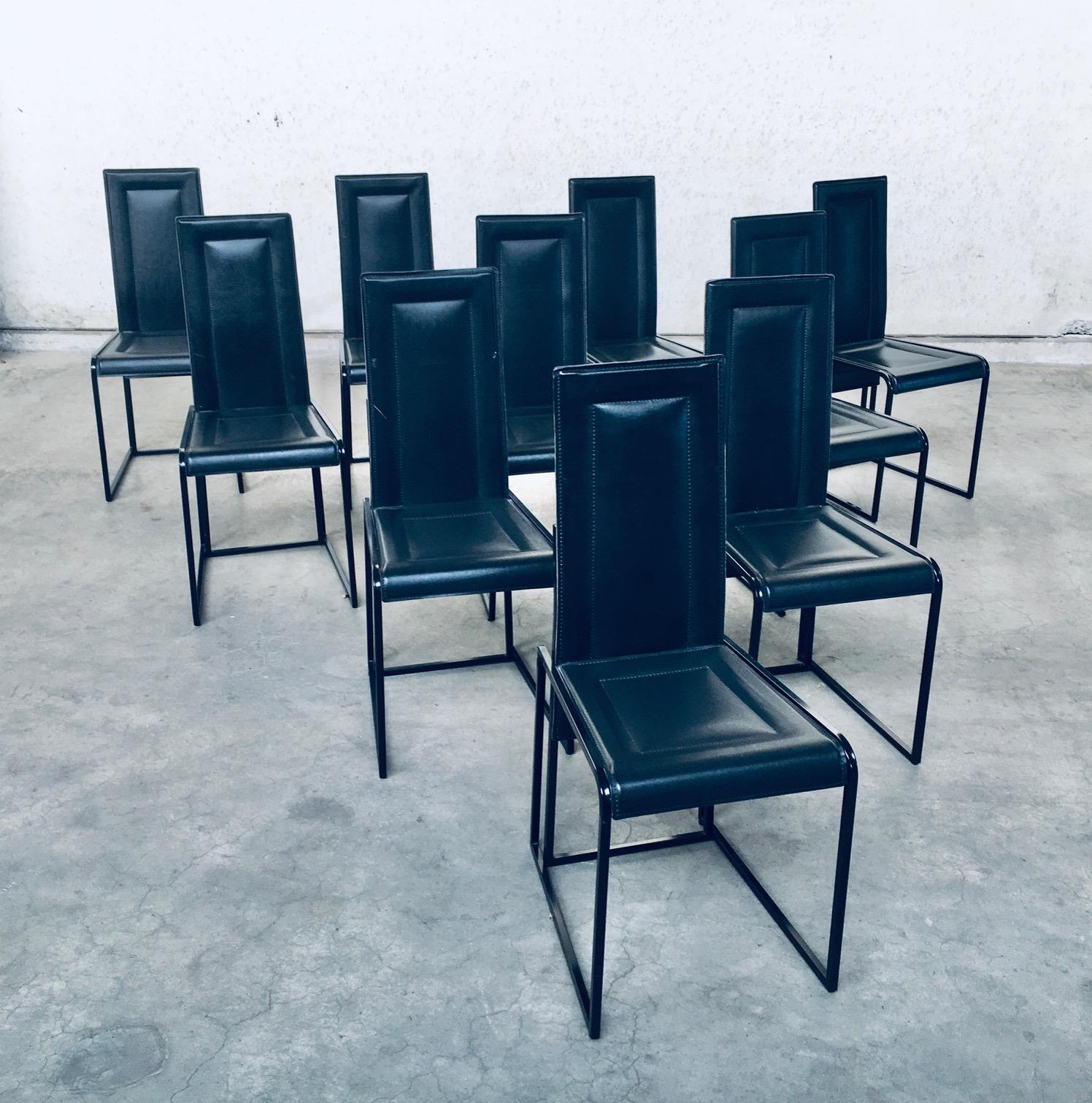 Post-Modern Postmodern Architectural Design Set of 10 Dining Chairs 1980's Italy For Sale