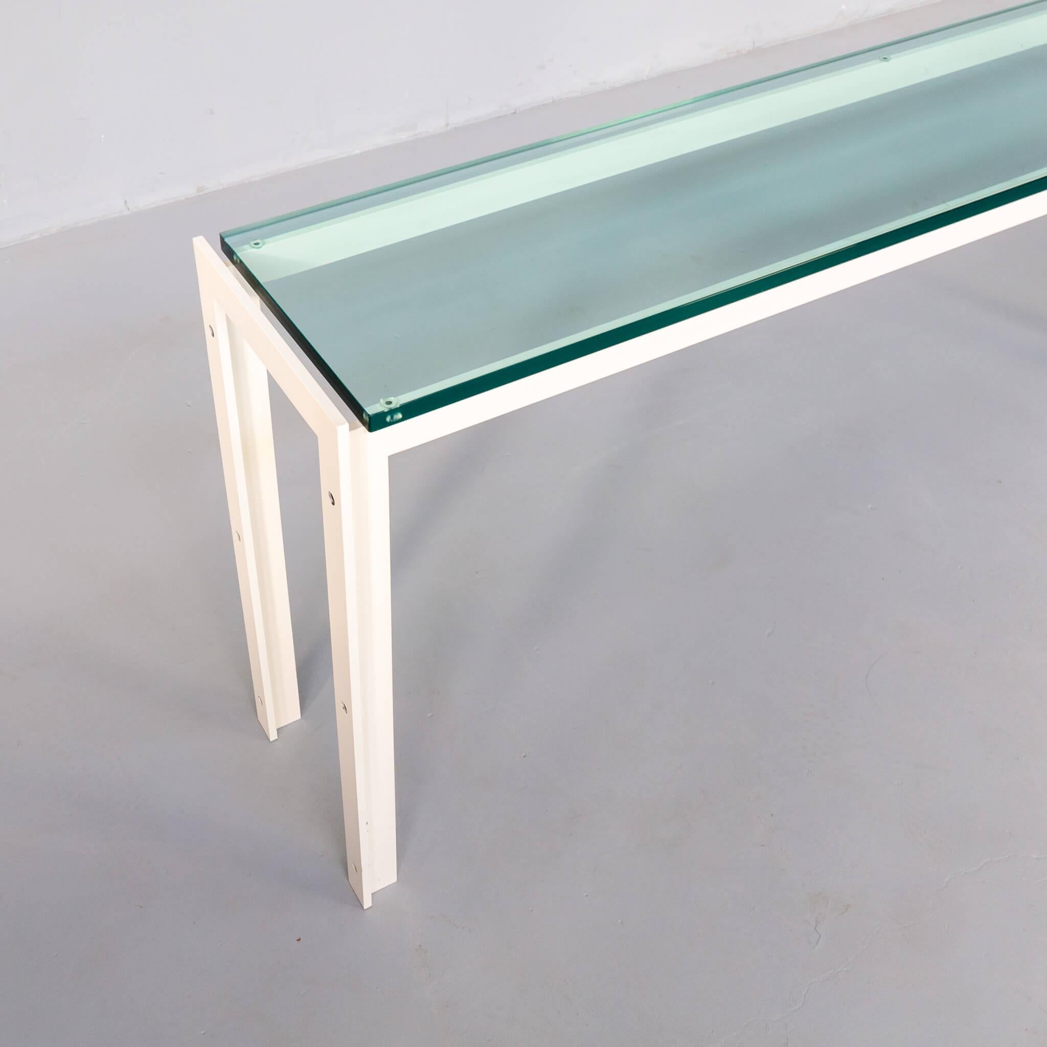 Postmodern Architectural Metal and Glass Console Table In Good Condition For Sale In Amstelveen, Noord