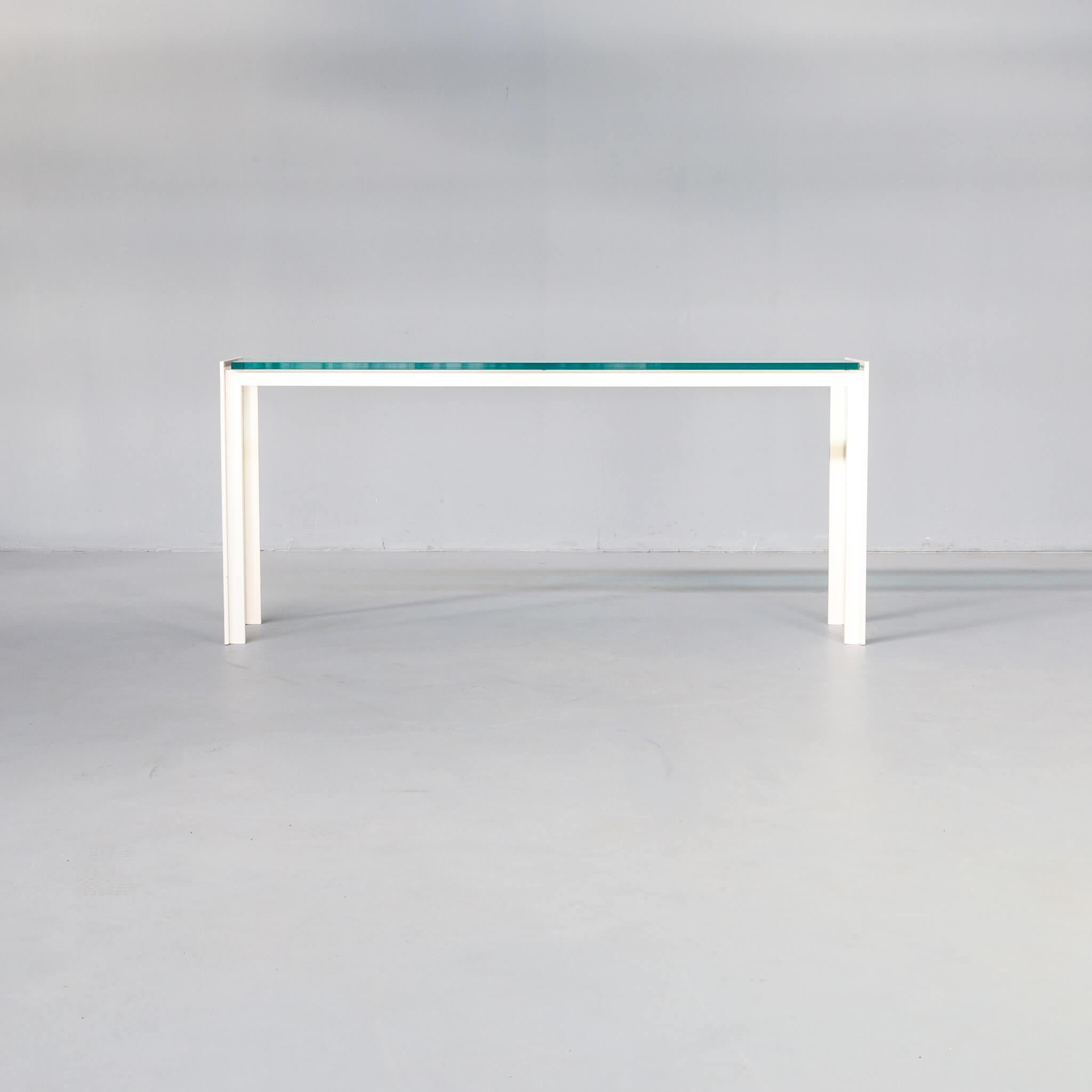 Postmodern Architectural Metal and Glass Console Table For Sale 1