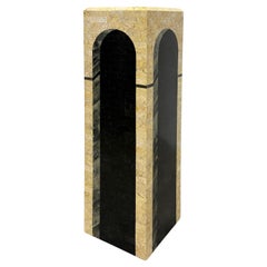 Postmodern Architectural Trompe l'oeil Tessellated Stone Pedestal