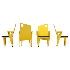 Postmodern Armchairs with Vibrant Yellow Frame