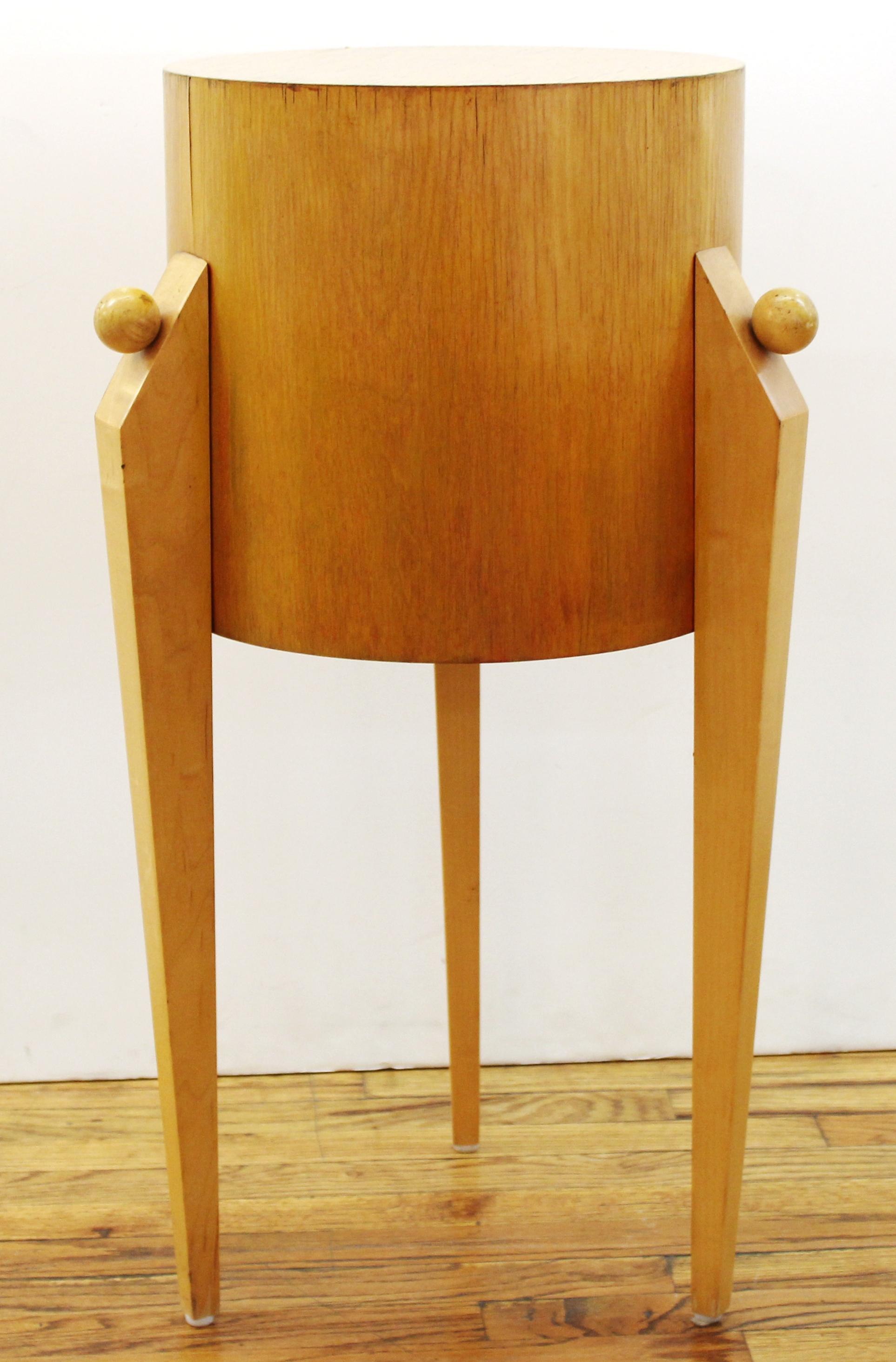 Post-Modern Postmodern Art Deco Style Wood Pedestal
