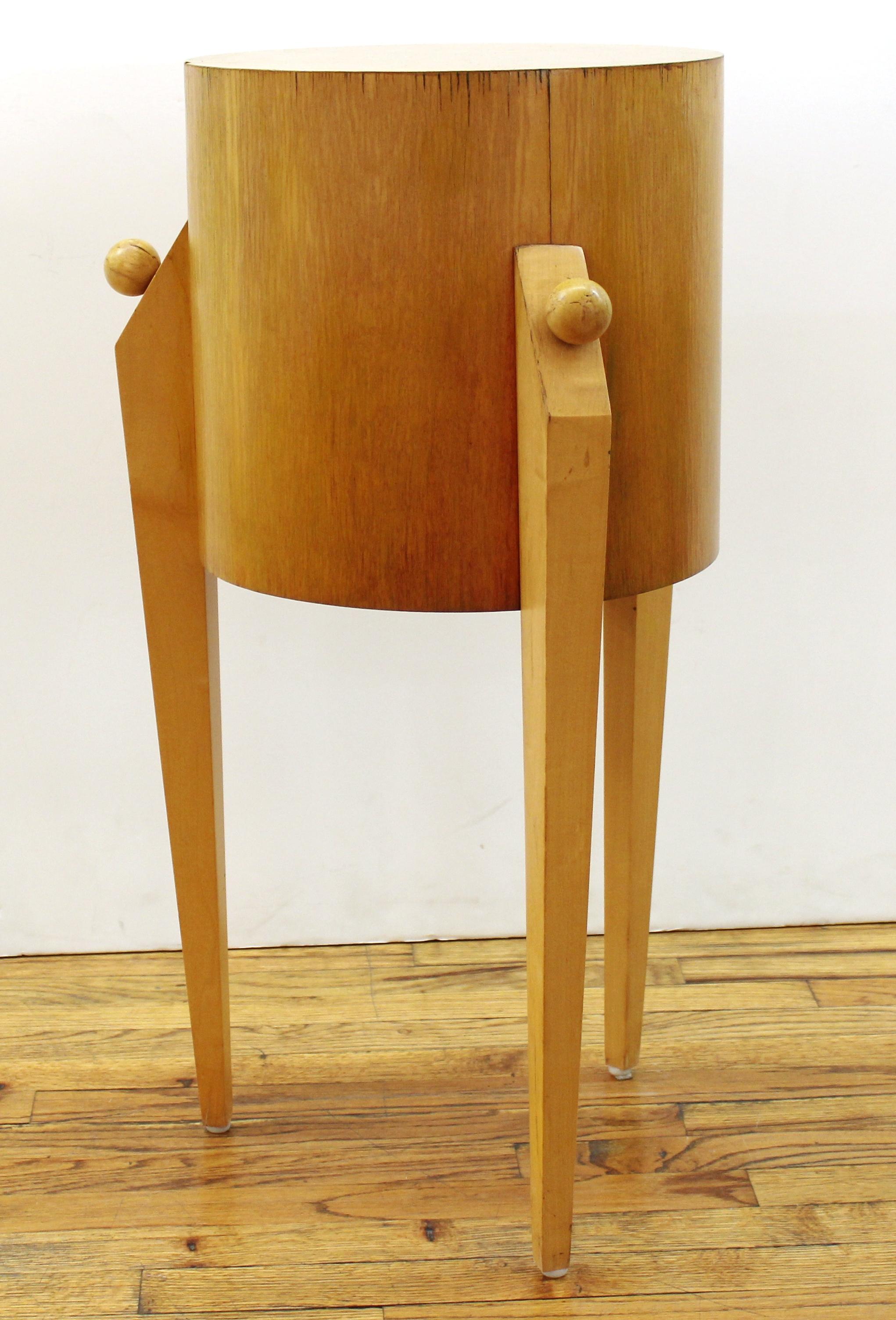 American Postmodern Art Deco Style Wood Pedestal