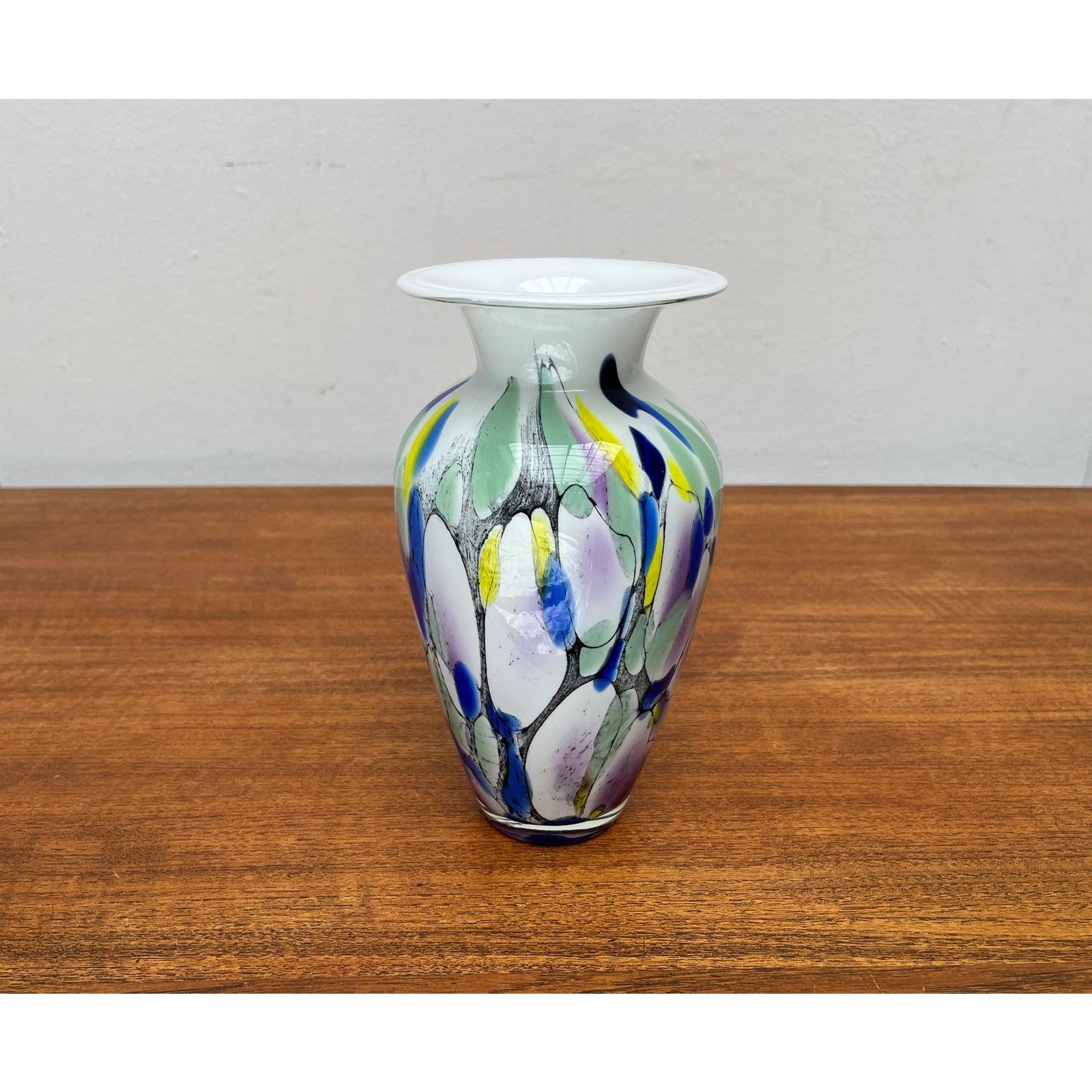 Allemand Vase en verre d'art postmoderne par Hans Jürgen Richartz pour Richartz Art Collection en vente