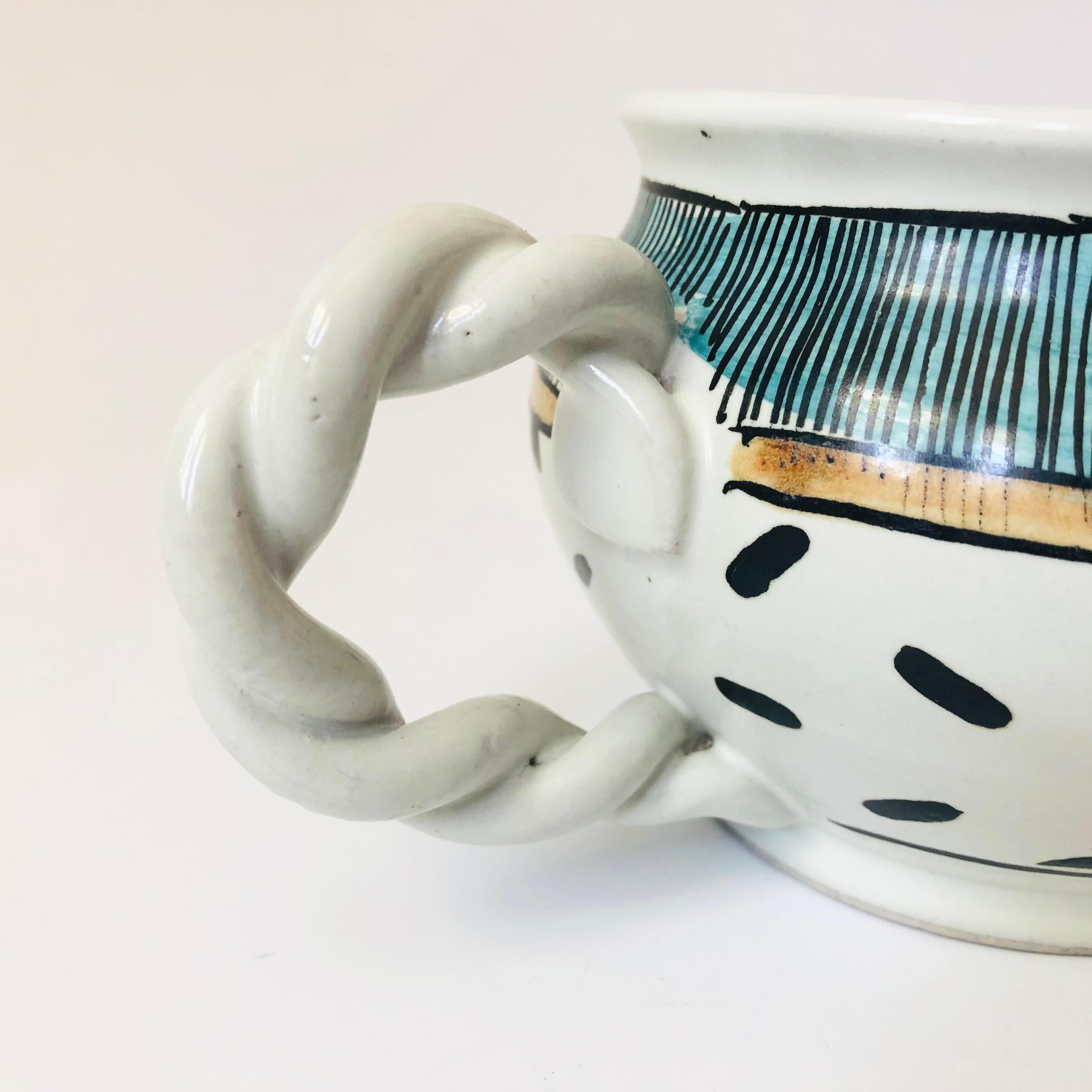 American Postmodern Art Pottery Mug by Barry and Rosalind Hage For Sale