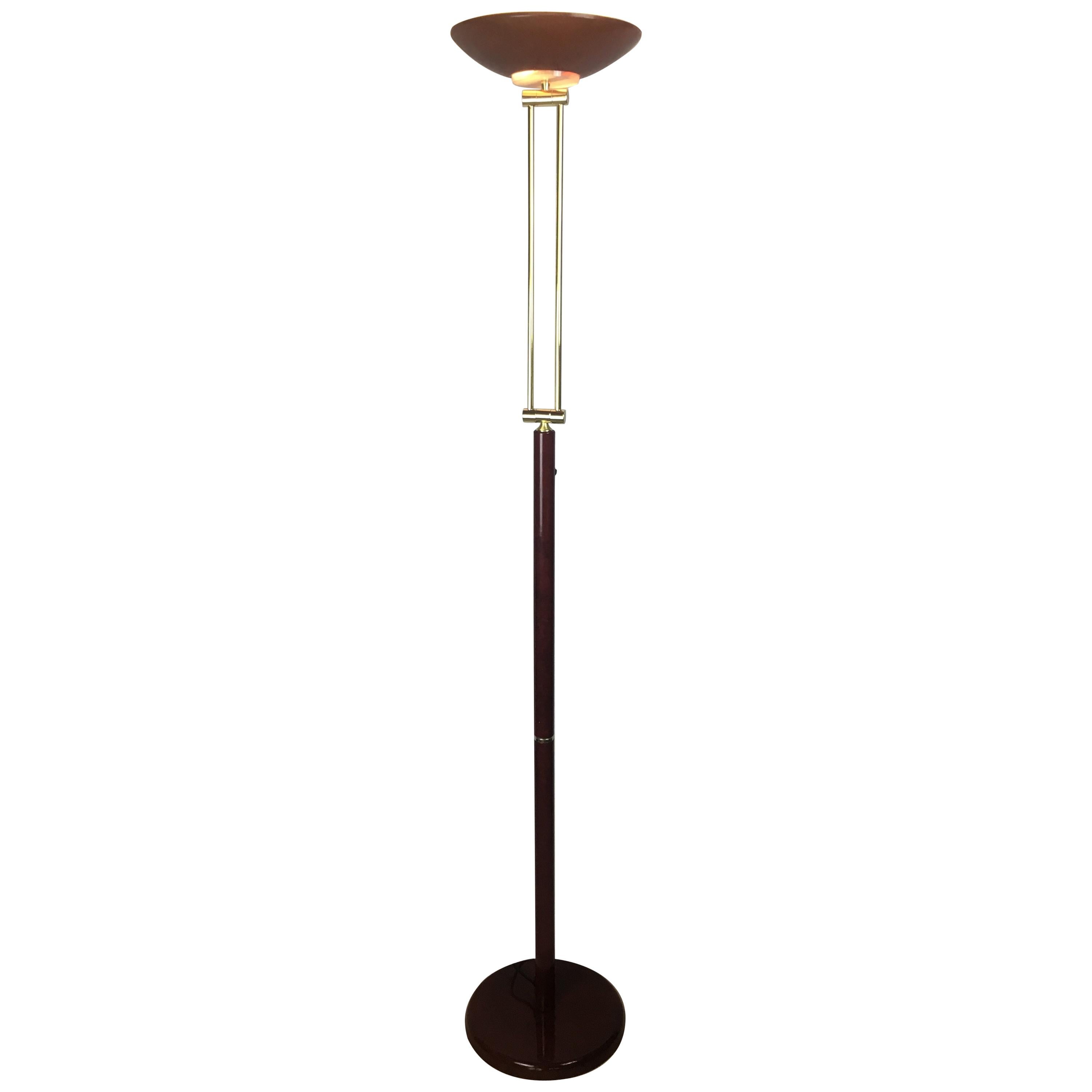 Postmodern Articulated Floor Lamp Brass and Metal