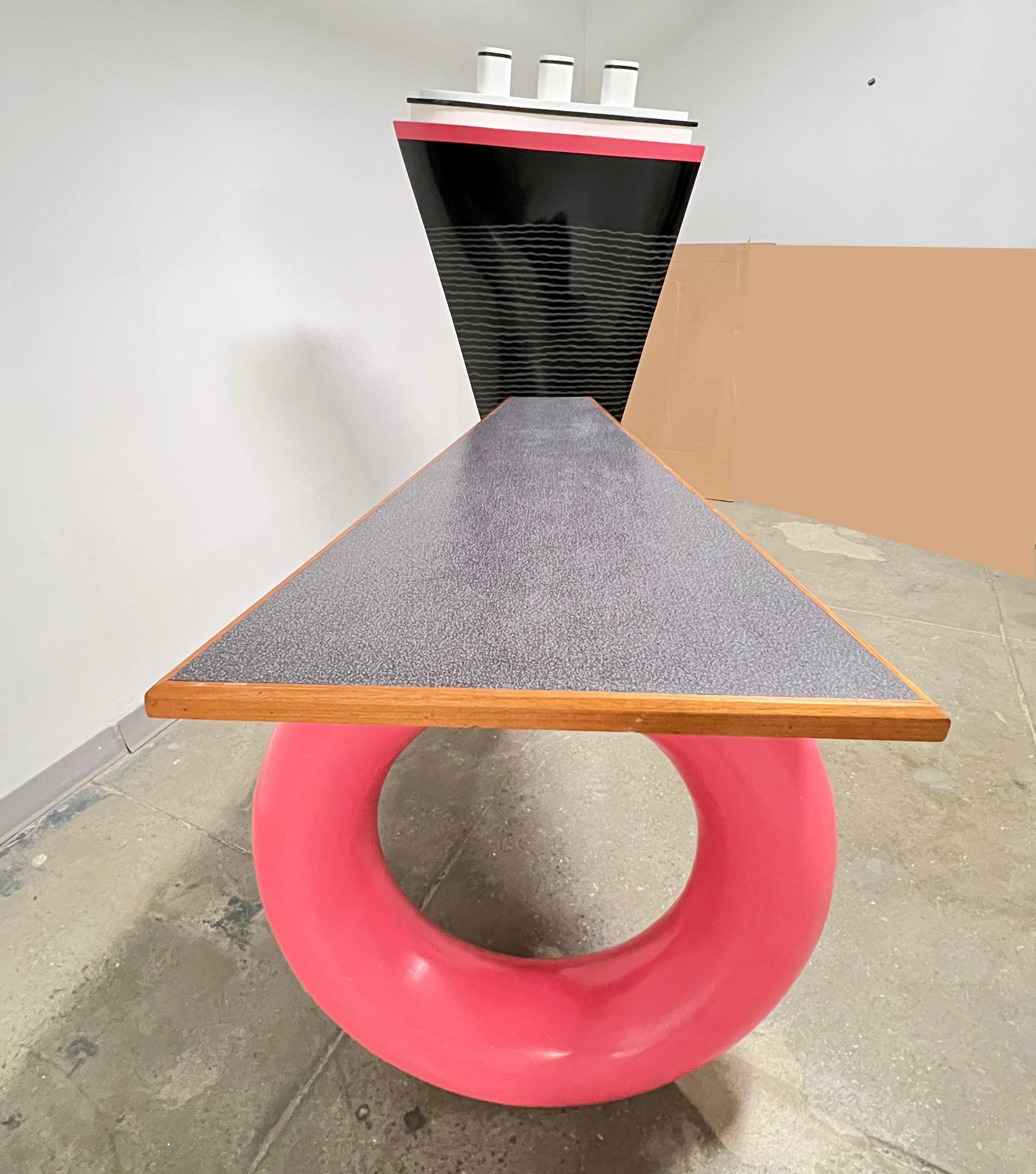 Laminate Postmodern Artisan Made Desk by Timothy Curtis, D. 1987