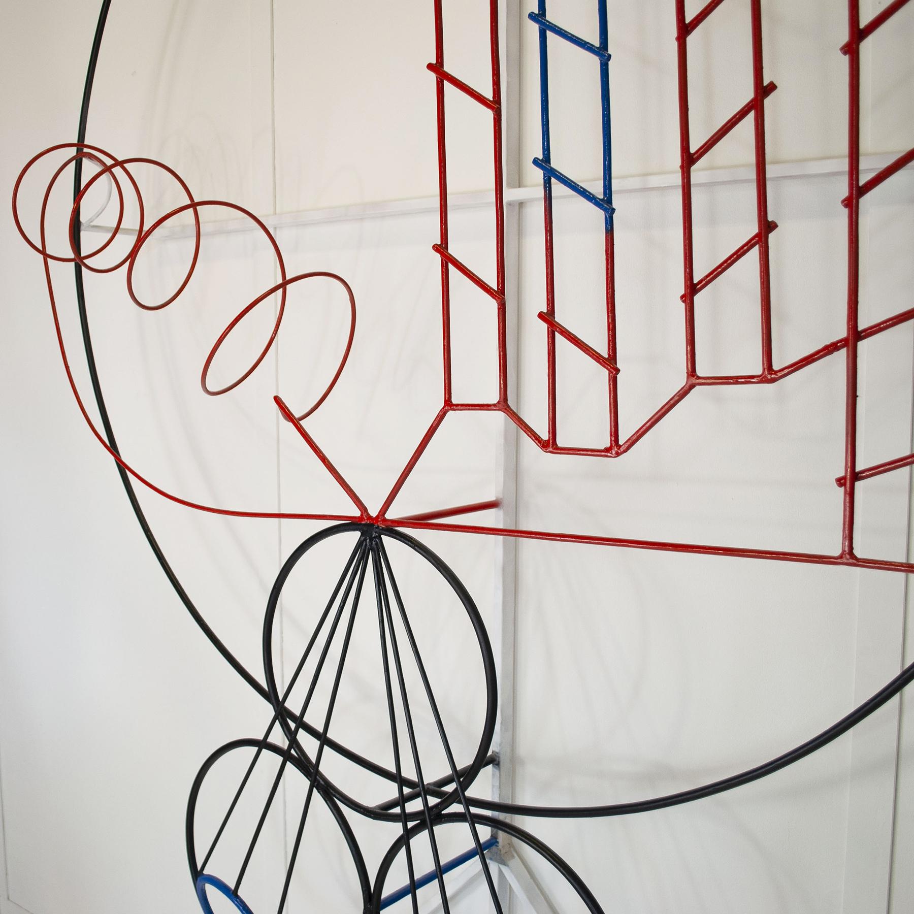 Italian Postmodern artwork Intelligence creates culture by Michelangelo Iacobellis 80s in vendita