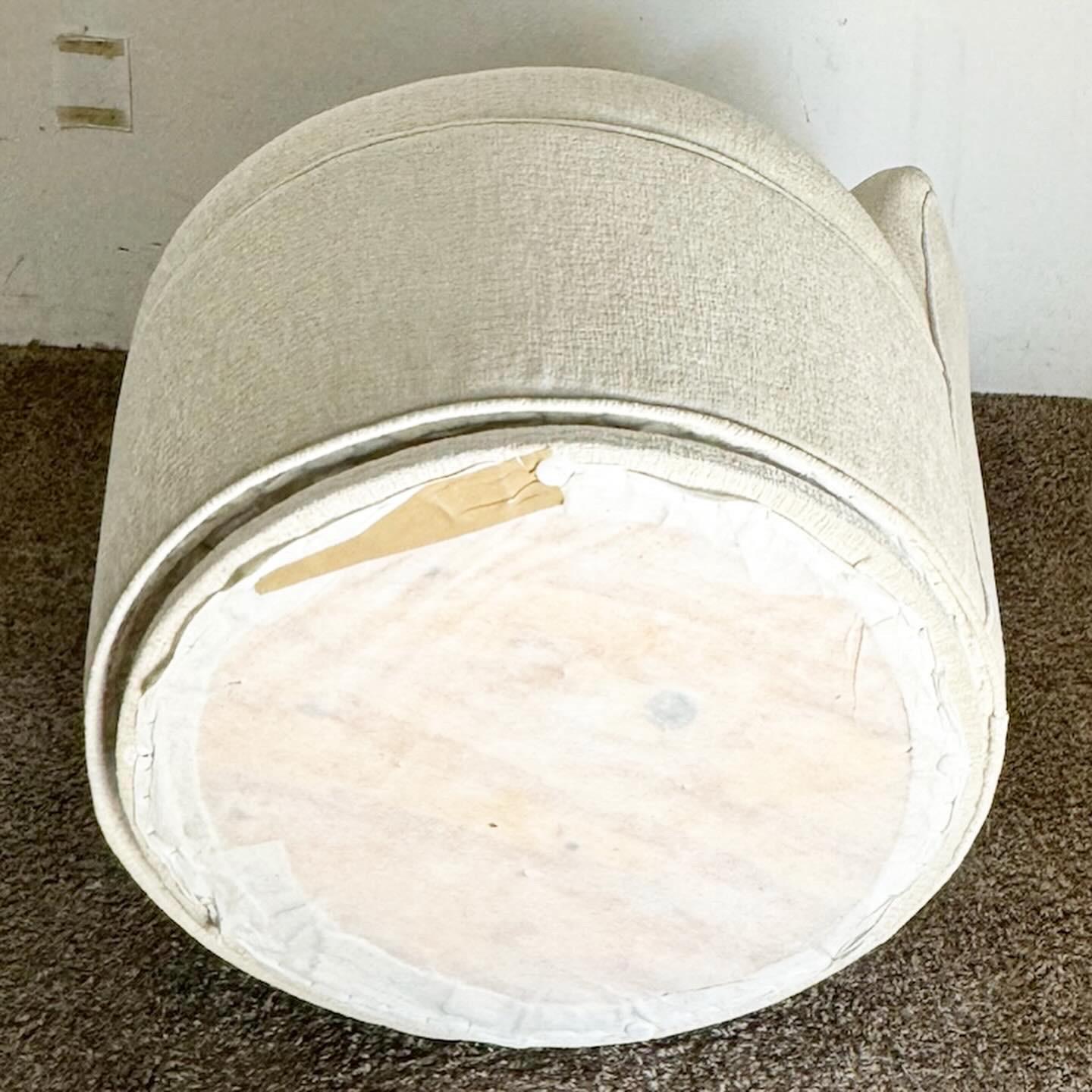 Post-Modern Postmodern Ascending Clam Shell Back Swivel Chair With Nesting Foot Rest