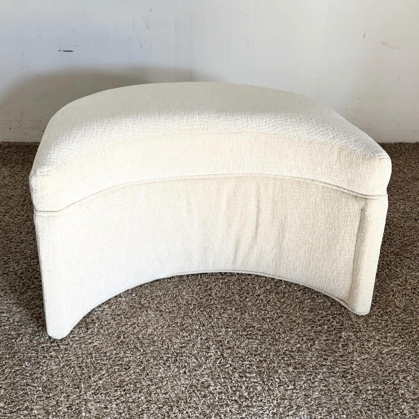Fabric Postmodern Ascending Clam Shell Back Swivel Chair With Nesting Foot Rest