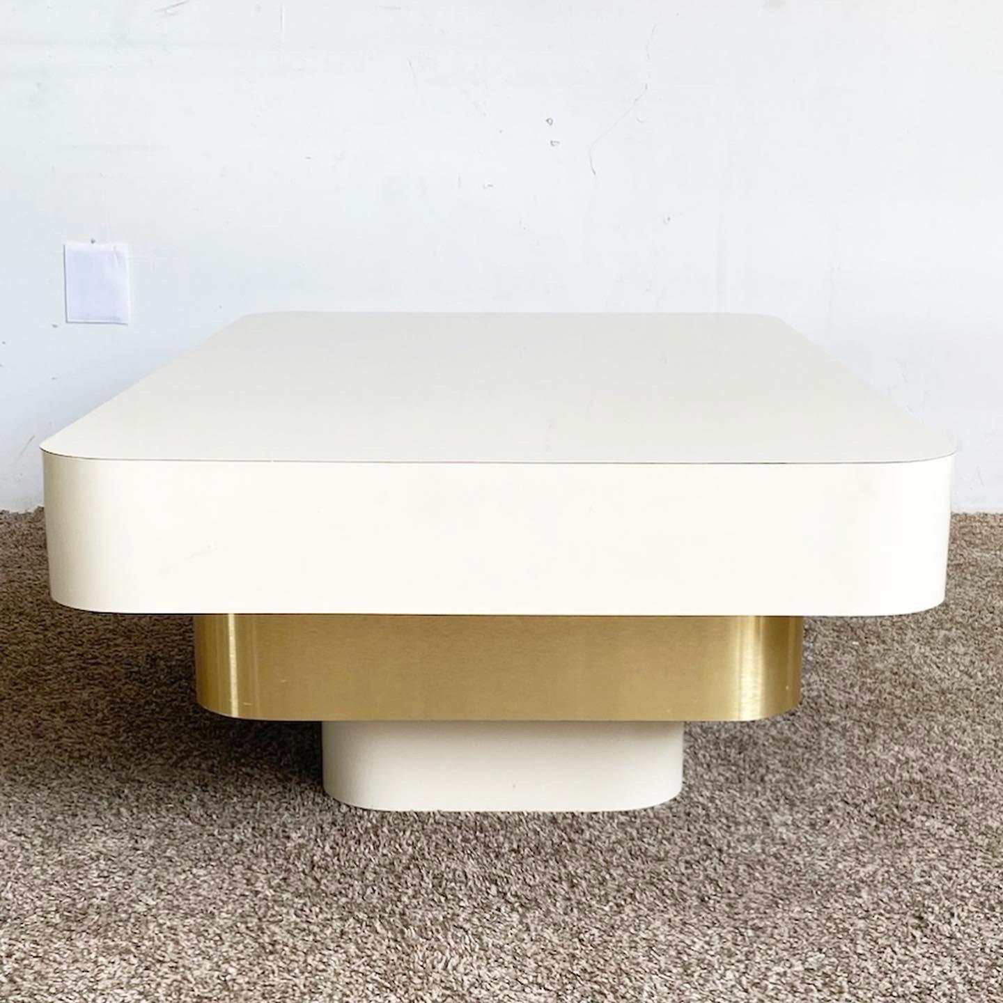 cream gold coffee table