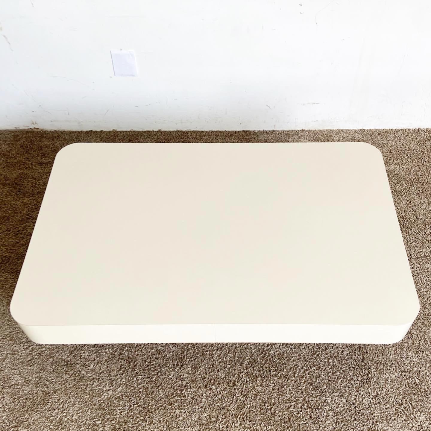 Post-Modern Postmodern Ascending Cream and Gold Coffee Table For Sale