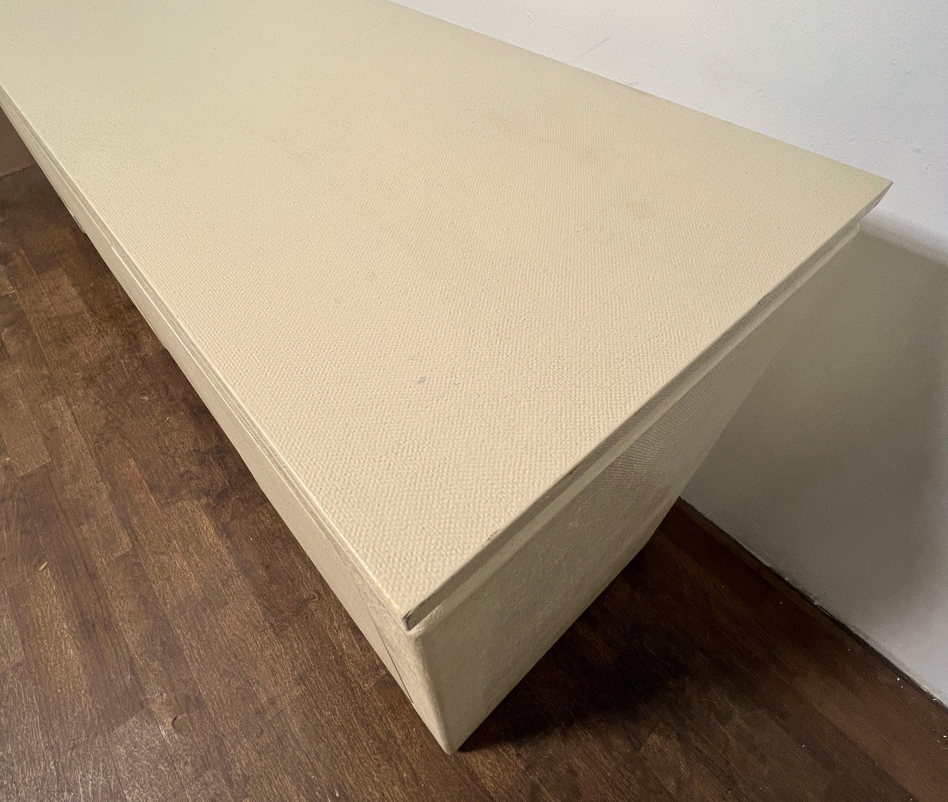 Postmodern Asian Style Grass Cloth Credenza in Style of Karl Springer C. 1980s For Sale 4