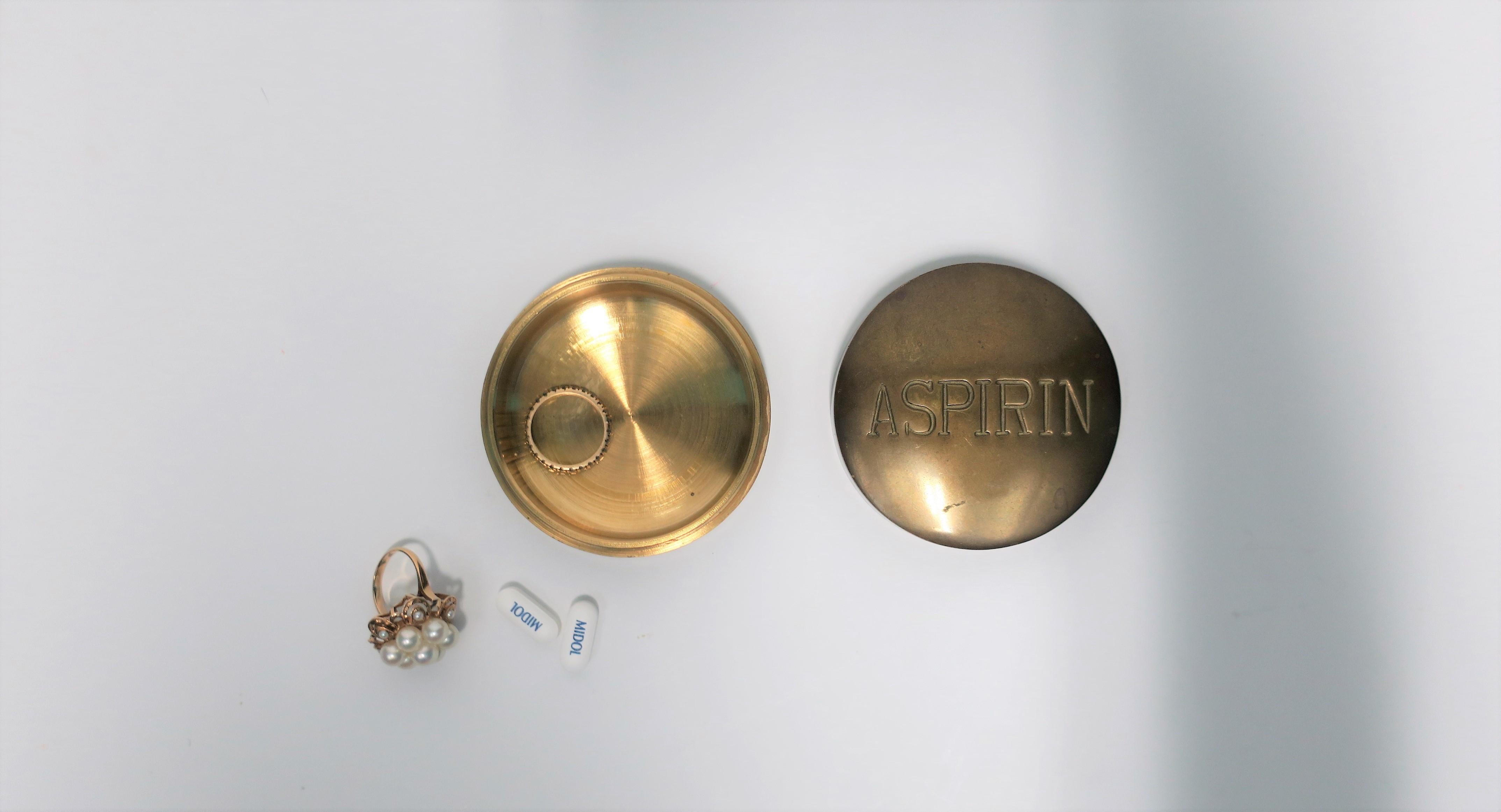 Postmodern 'ASPIRIN' Brass Box, ca. 1970s 1