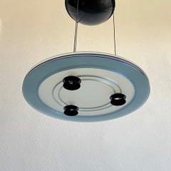 Lampe halogène à suspension postmoderne "Aurora" par Perry King pour Arteluce, Italie, années 1980