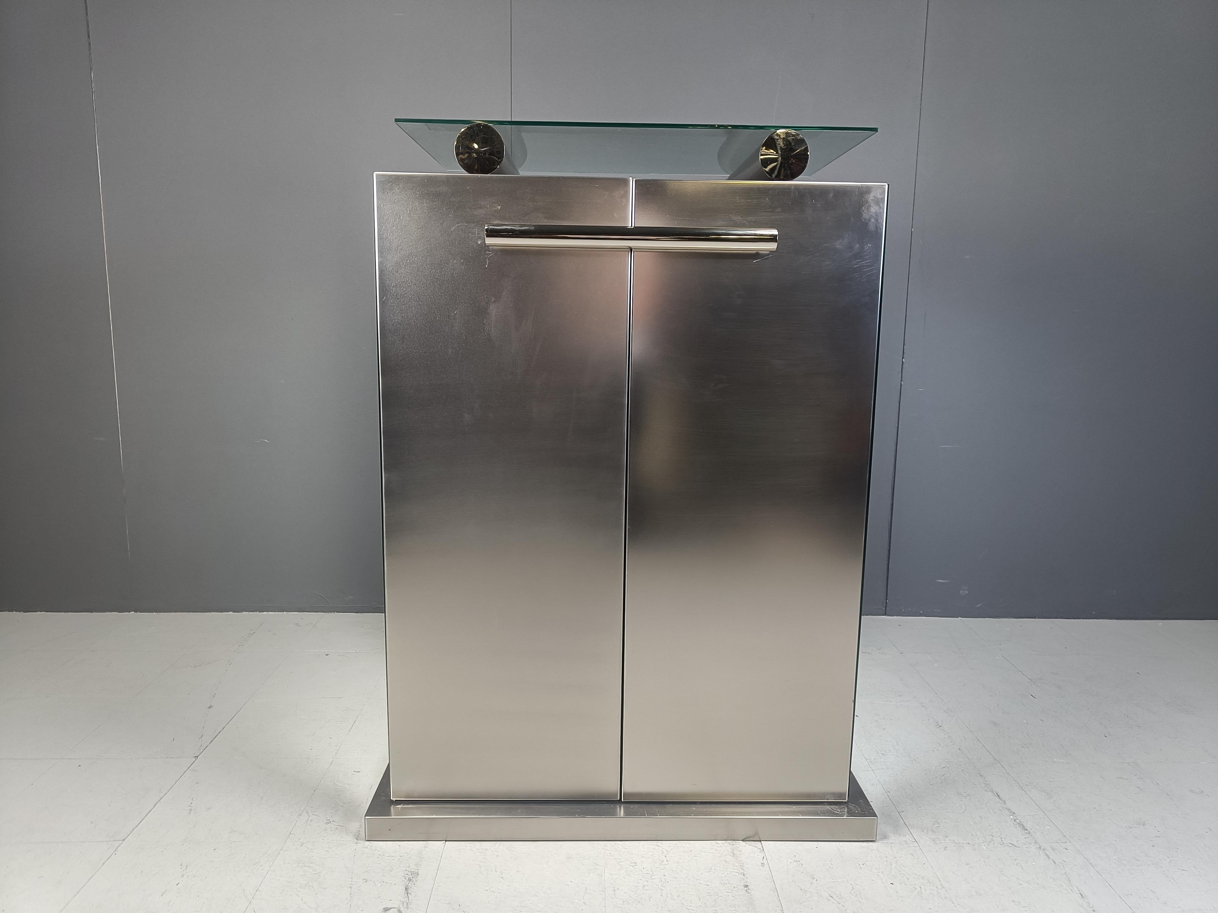 Belge Meuble de bar postmoderne de Belgochrom, années 1980