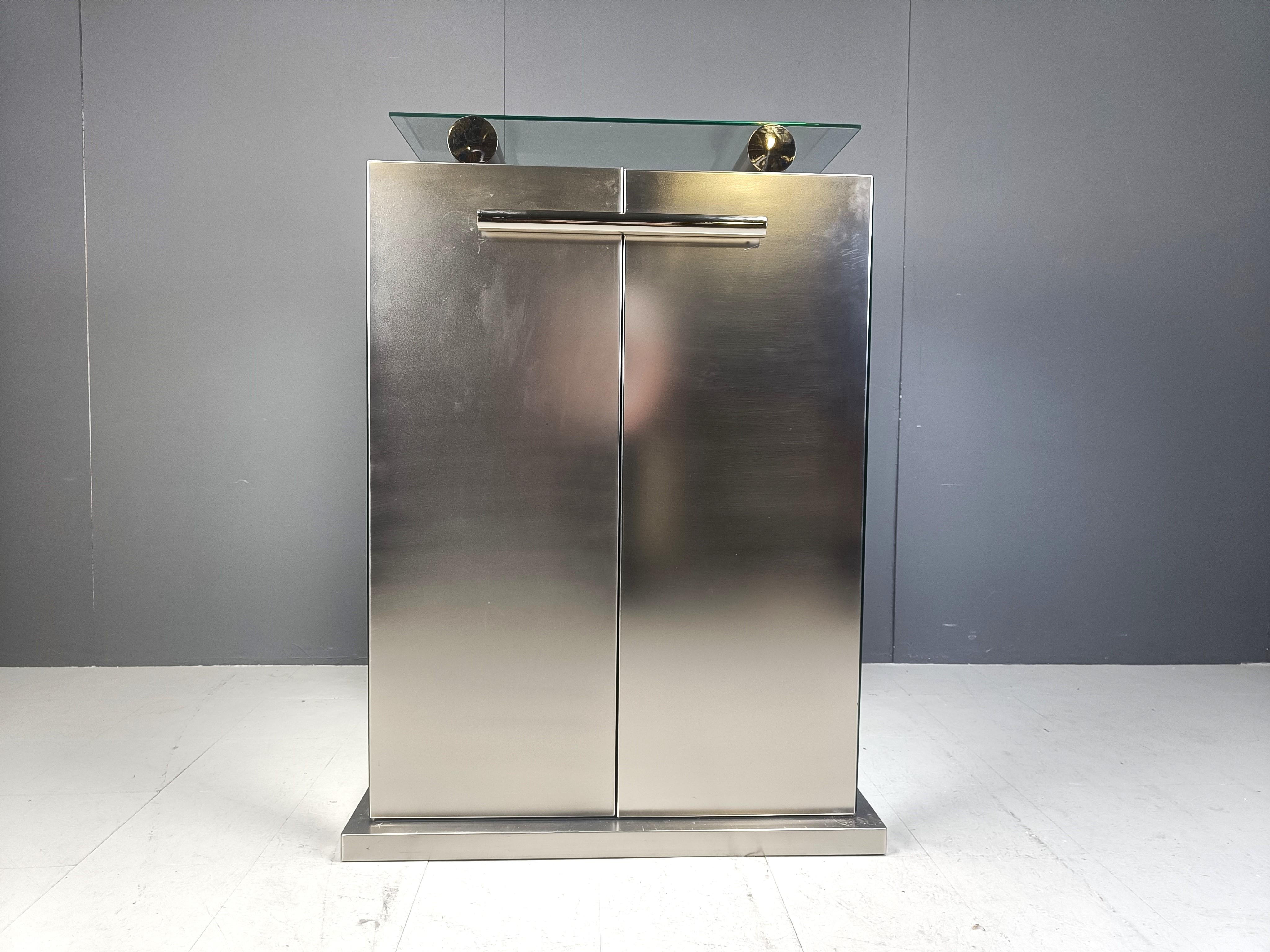 Meuble de bar postmoderne de Belgochrom, années 1980 Bon état à Leuven, Vlaams Gewest