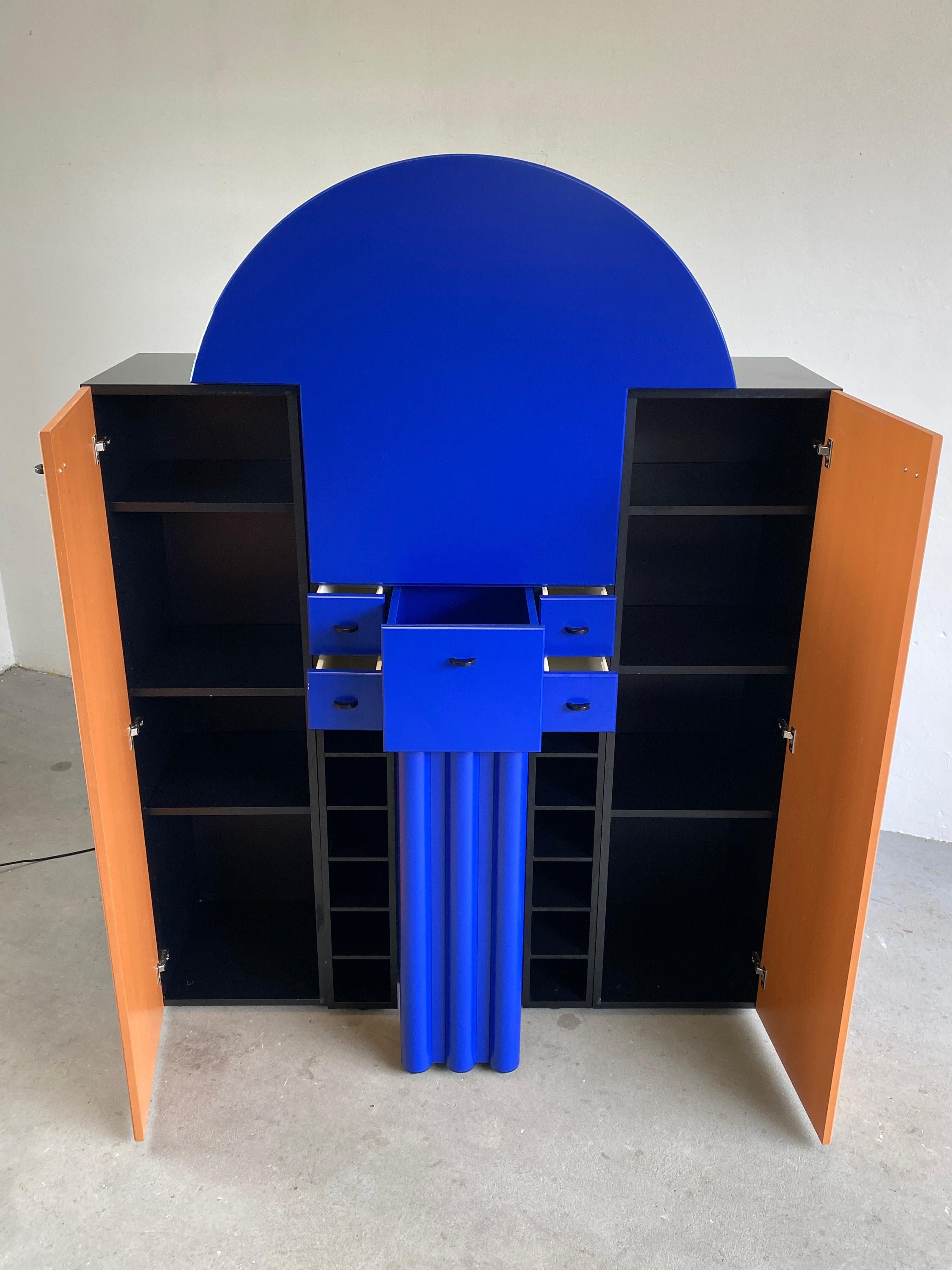 Post-Modern Postmodern Bar Cabinet 'Duo-Bar' by Peter Maly for Interlübke, 1980s Germany 