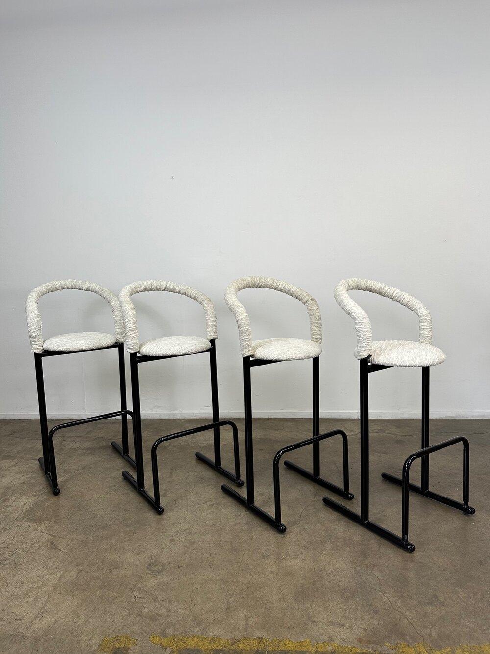 Mid-Century Modern Postmodern Bar Stools, Set of Four For Sale