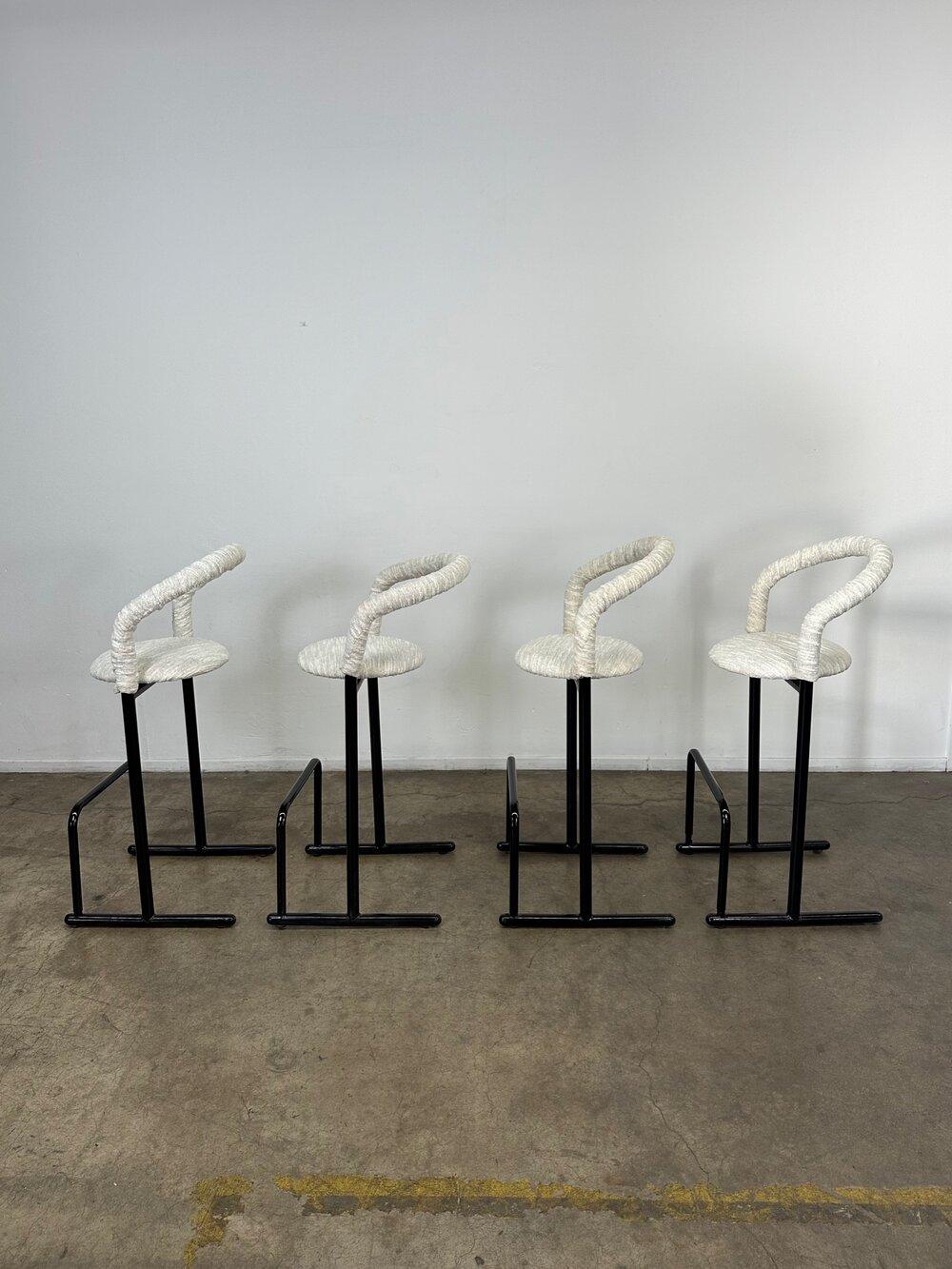 Postmodern Bar Stools, Set of Four In Good Condition For Sale In Los Angeles, CA