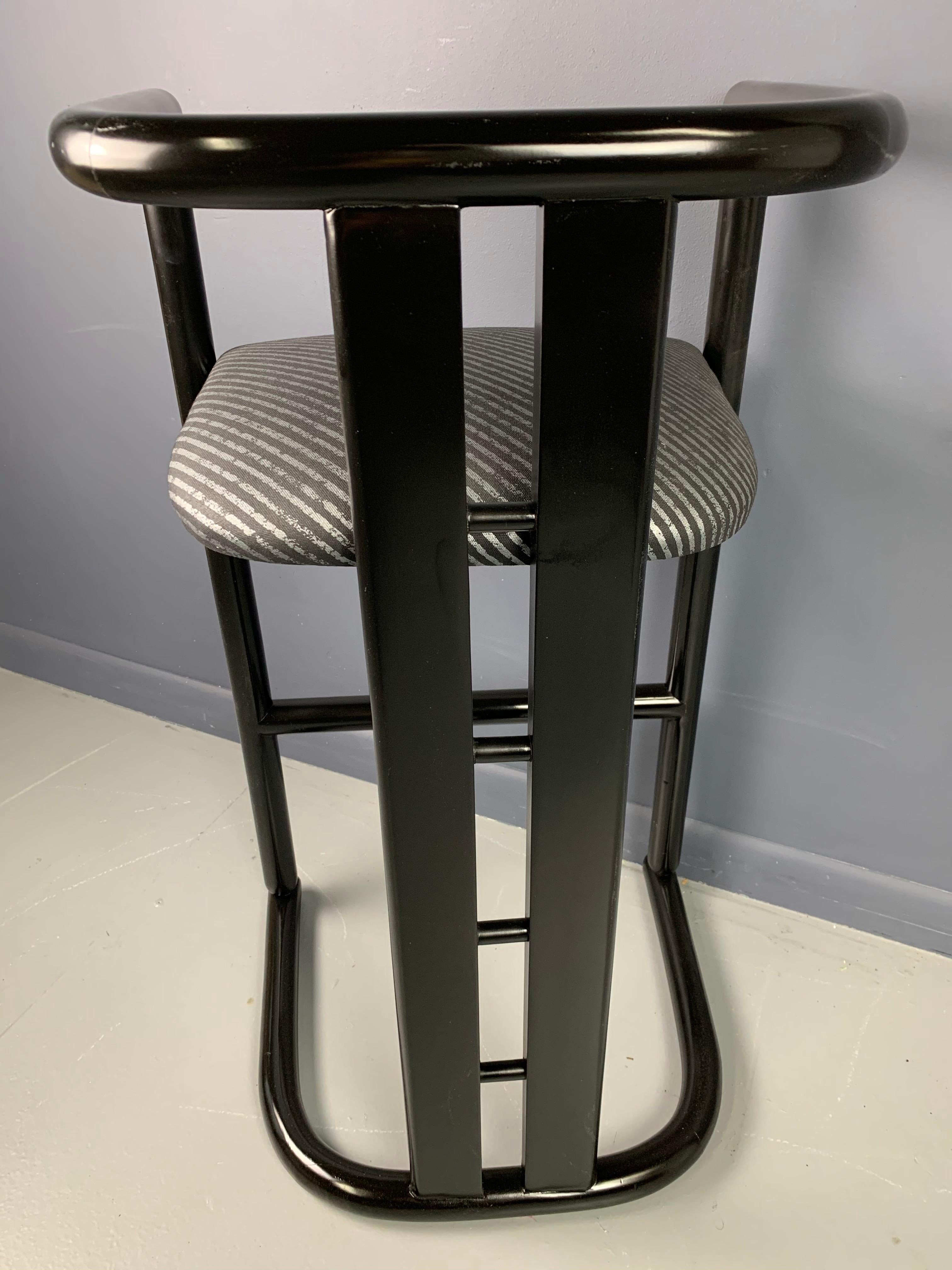 Postmodern Barrel Back Bar Stools a Set of Three in the Style of Pierre Cardin For Sale 7