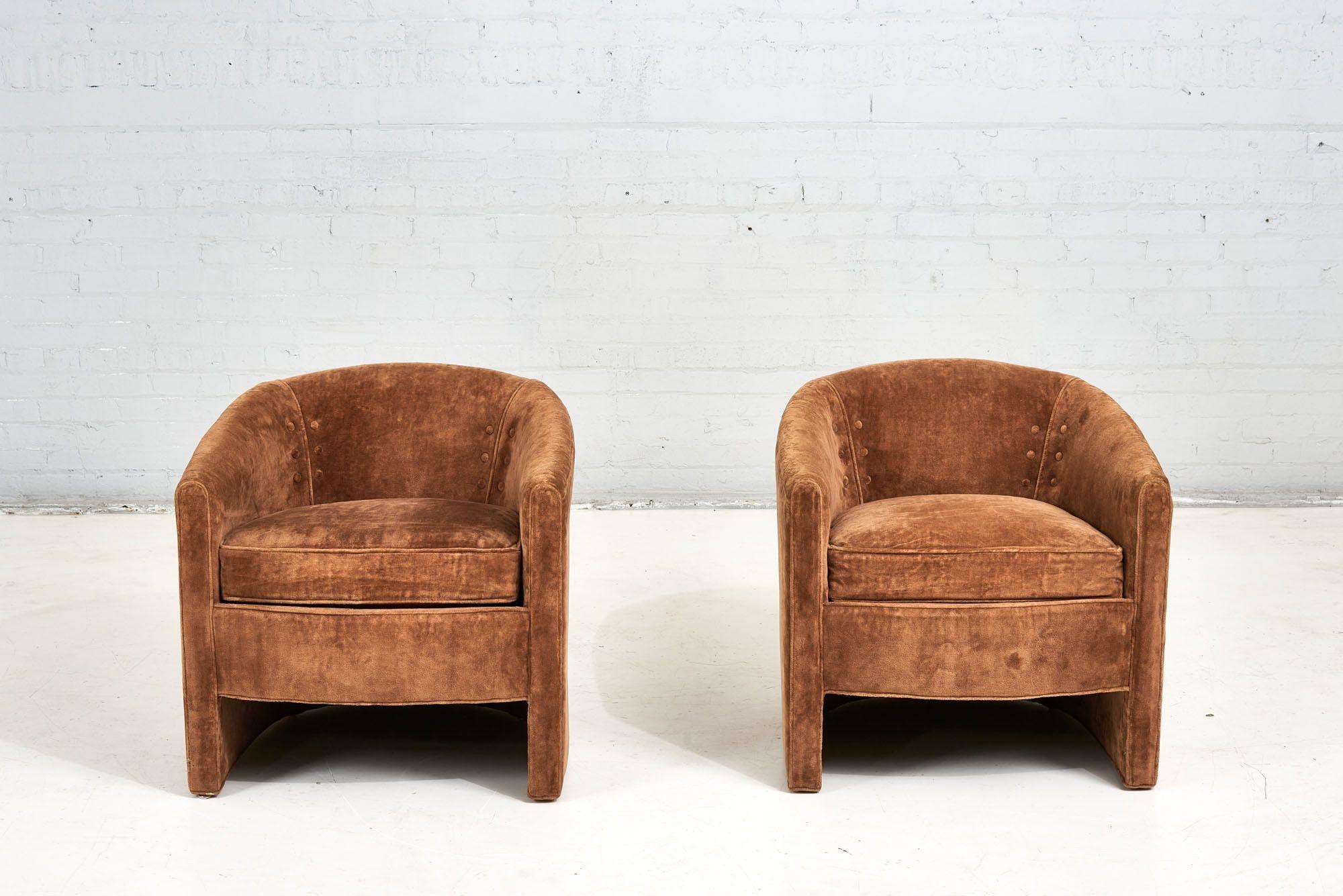 Post-Modern Postmodern Barrel Back Lounge Chairs, 1980