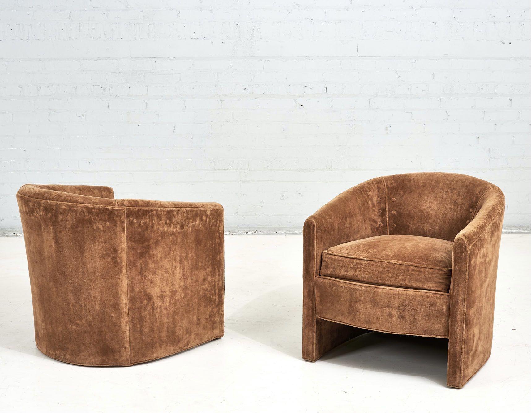 Late 20th Century Postmodern Barrel Back Lounge Chairs, 1980