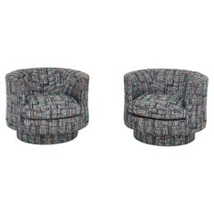 Postmodern Barrel Swivel Chairs, 1980