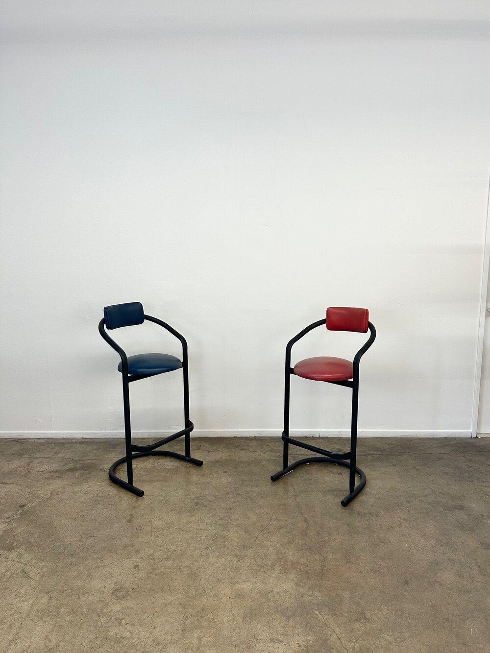Postmodern Barstool Set In Good Condition For Sale In Los Angeles, CA