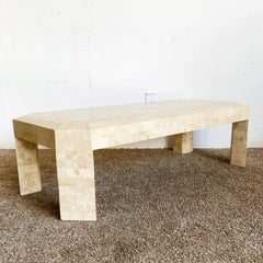 Postmodern Beige and Pink Tessellated Stone Coffee Table