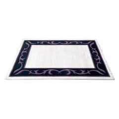 Tappeto rettangolare postmoderno beige, nero e viola