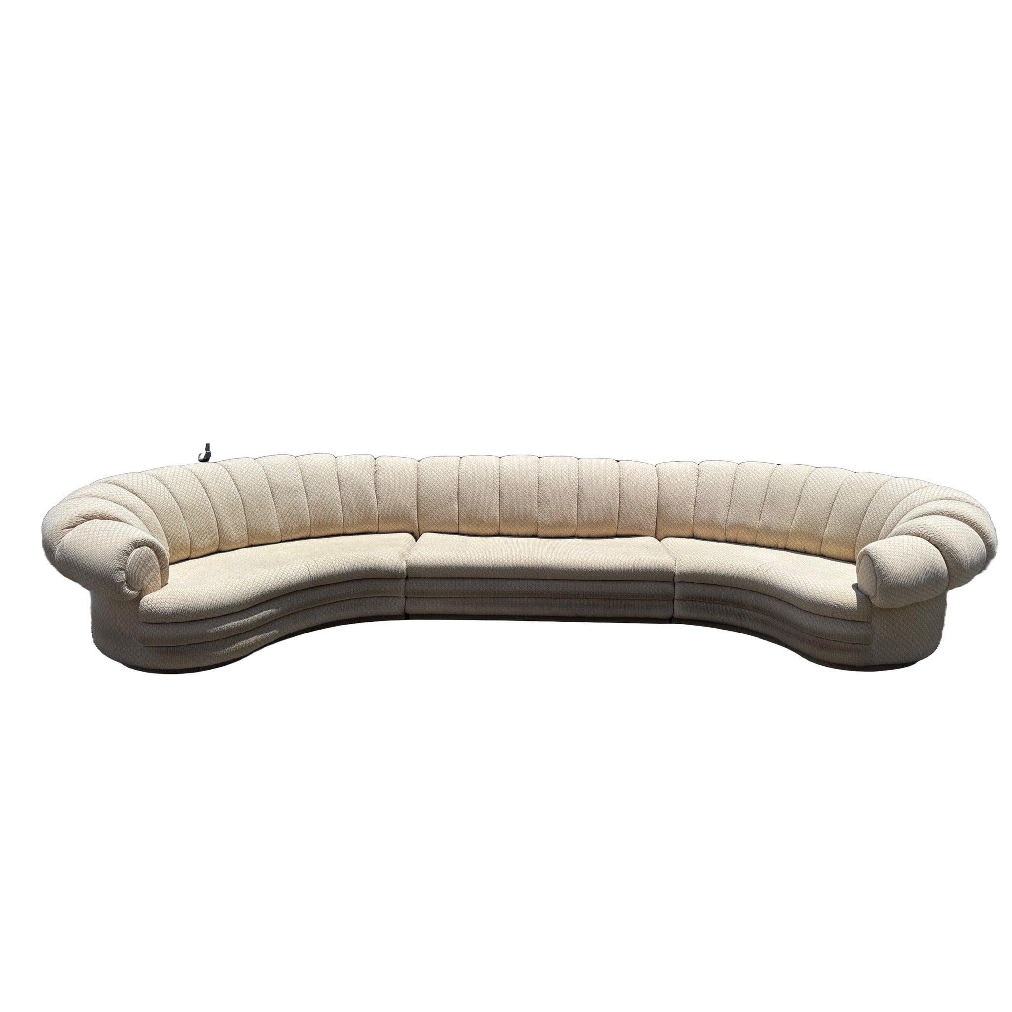 Divano componibile smerlato beige postmoderno in vendita 4