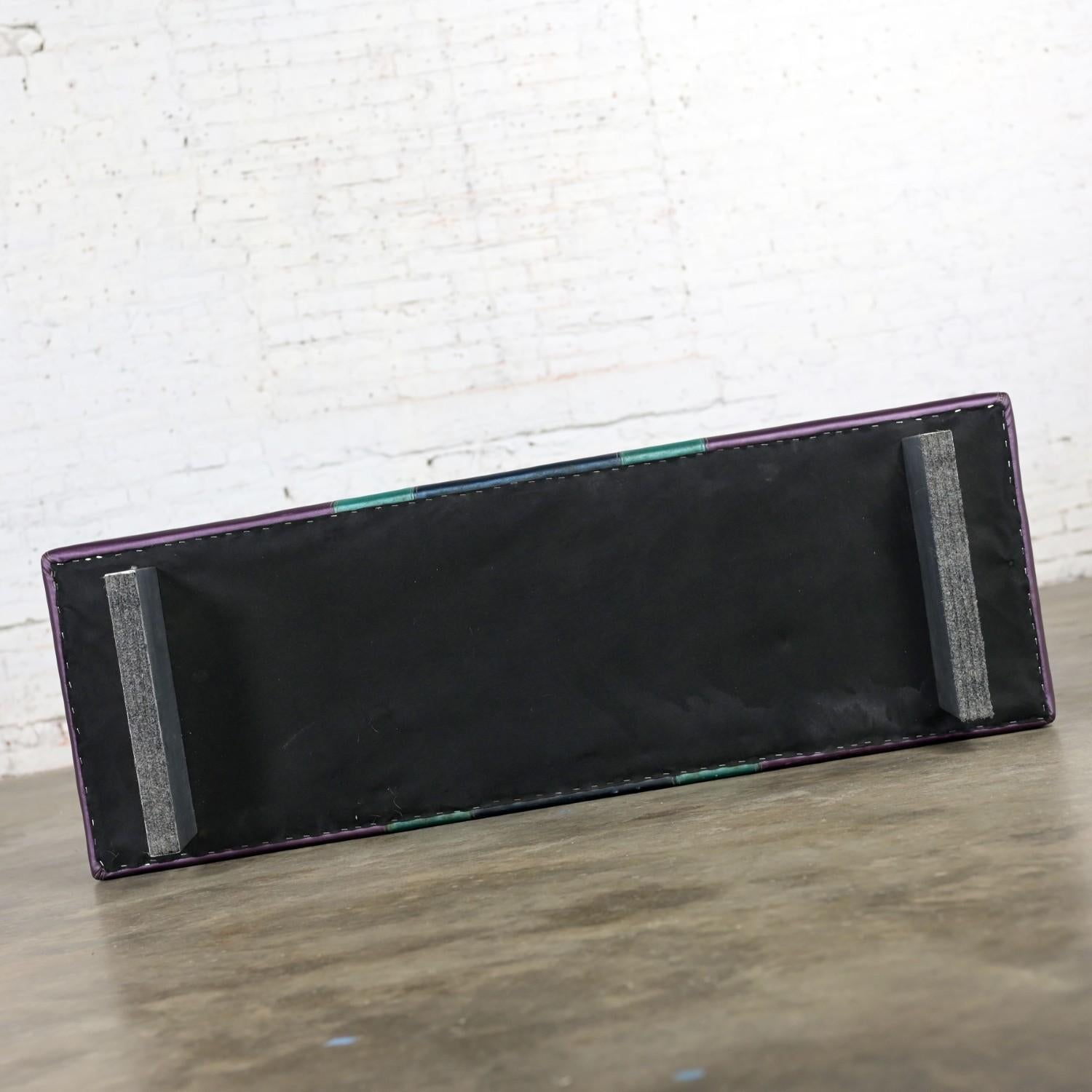 Postmodern Bench Purple Vinyl & Brushed Aluminum Base after the Memphis Group For Sale 12