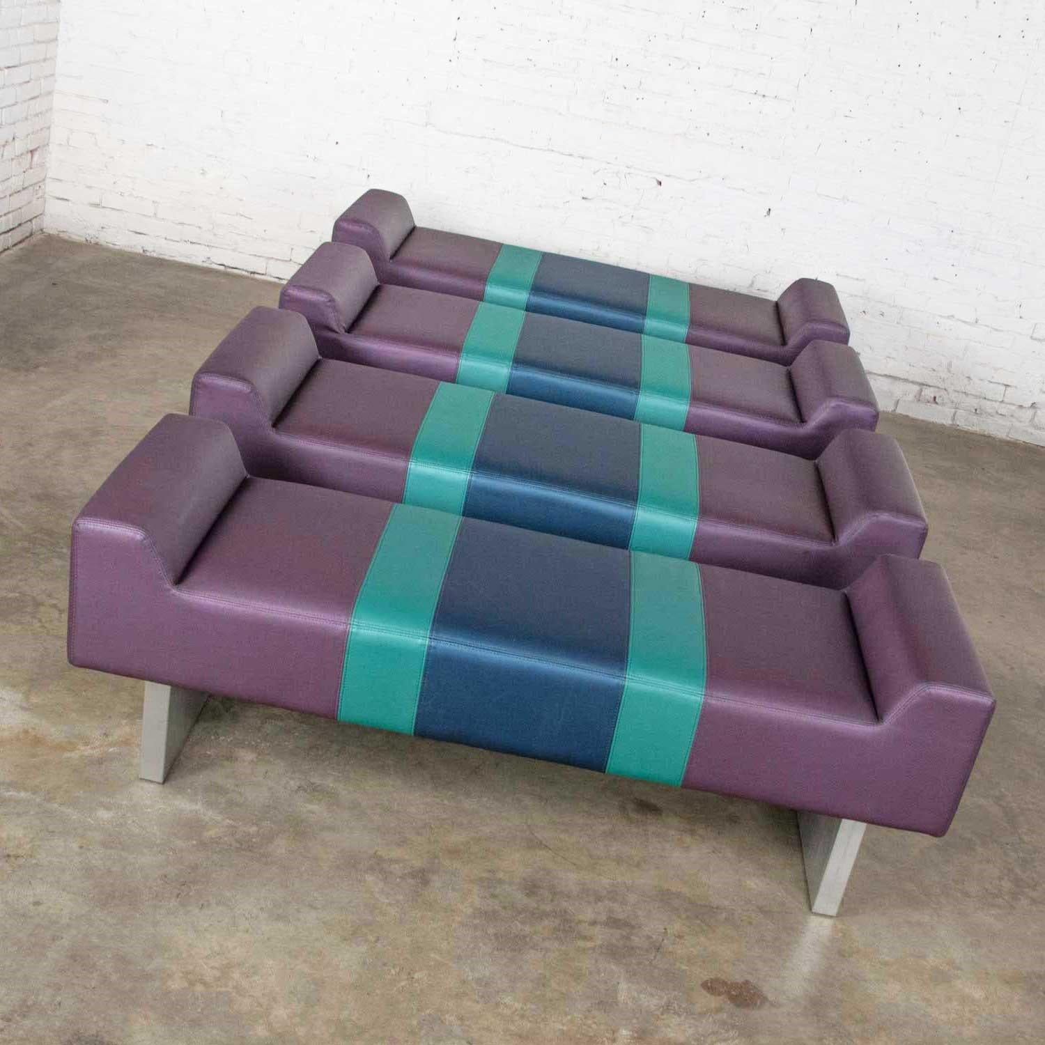 purple storage benches