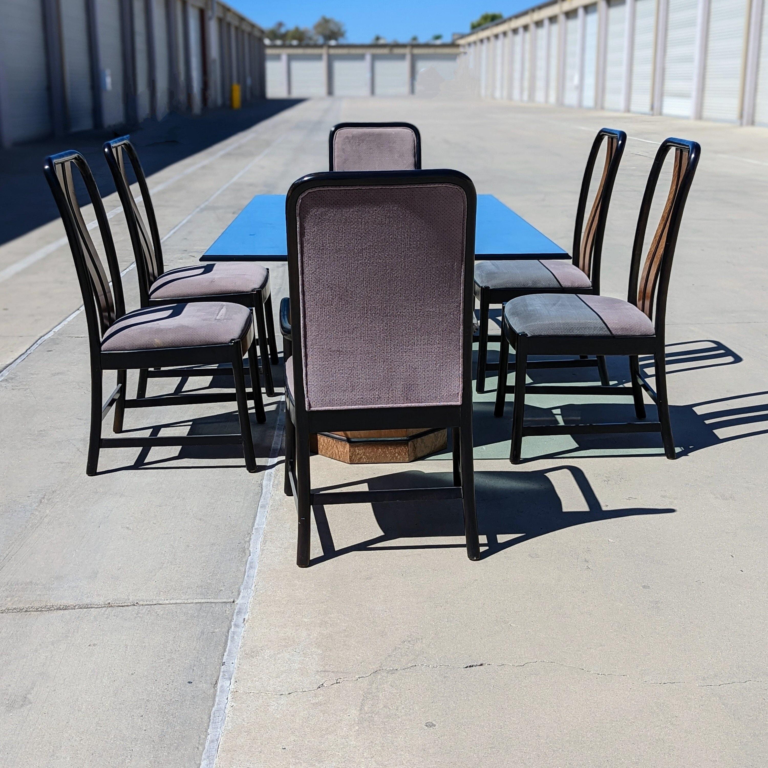 Postmodern Bernhardt Glass Dining Table with Birdseye Maple Pedestal Bases 1980s For Sale 2